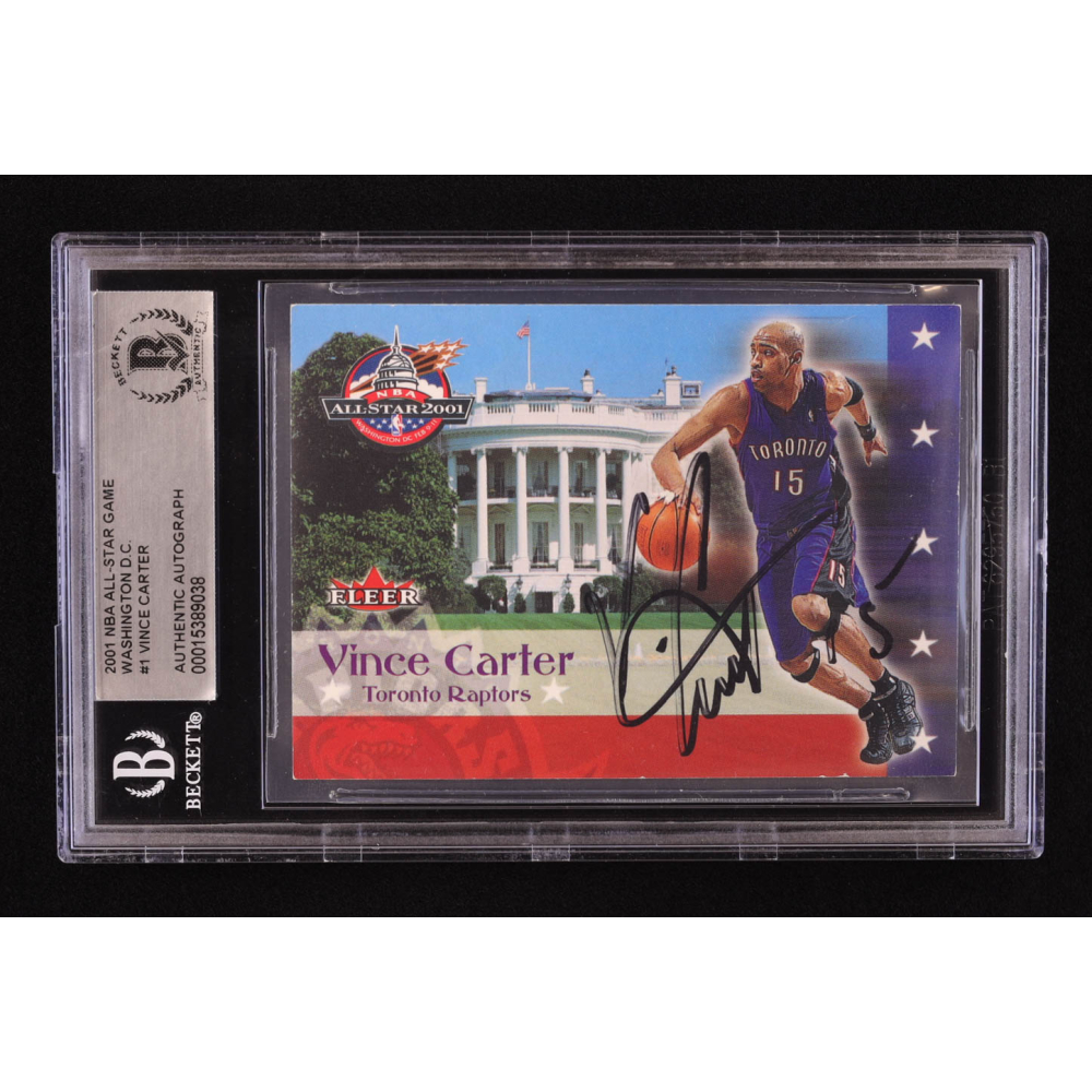 Vince Carter Signed 2001 NBA All-Star Game #1 Fleer (BGS 