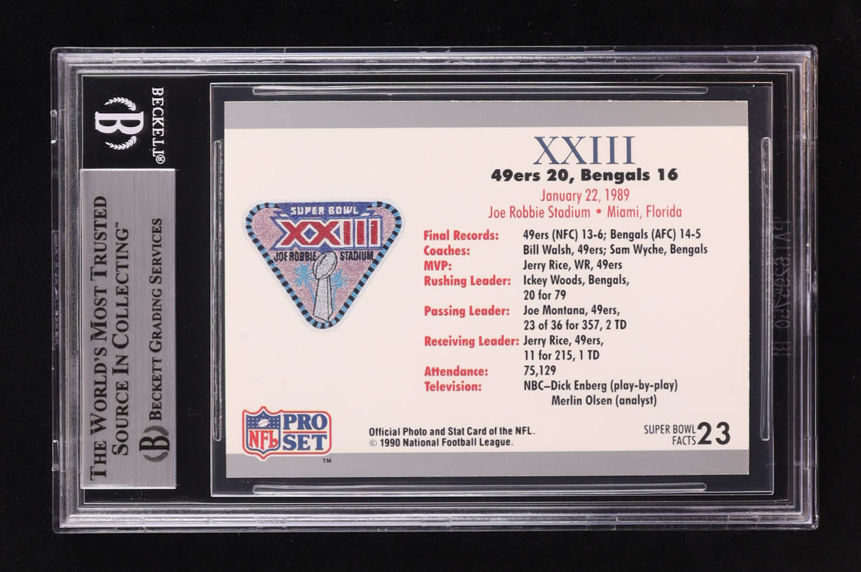 Roger Craig Signed 1990-91 Pro Set Super Bowl 160 #23 SB XXIII Ticket (BGS) at PristineAuction.com Roger Craig Signed 1990-91 Pro Set Super Bowl 160 #23 SB XXIII Ticket (BGS) at PristineAuction.com