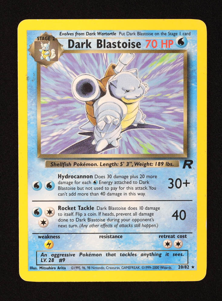 Dark Blastoise 2000 Pokemon Team Rocket Unlimited #20 at PristineAuction.com Dark Blastoise 2000 Pokemon Team Rocket Unlimited #20 at PristineAuction.com