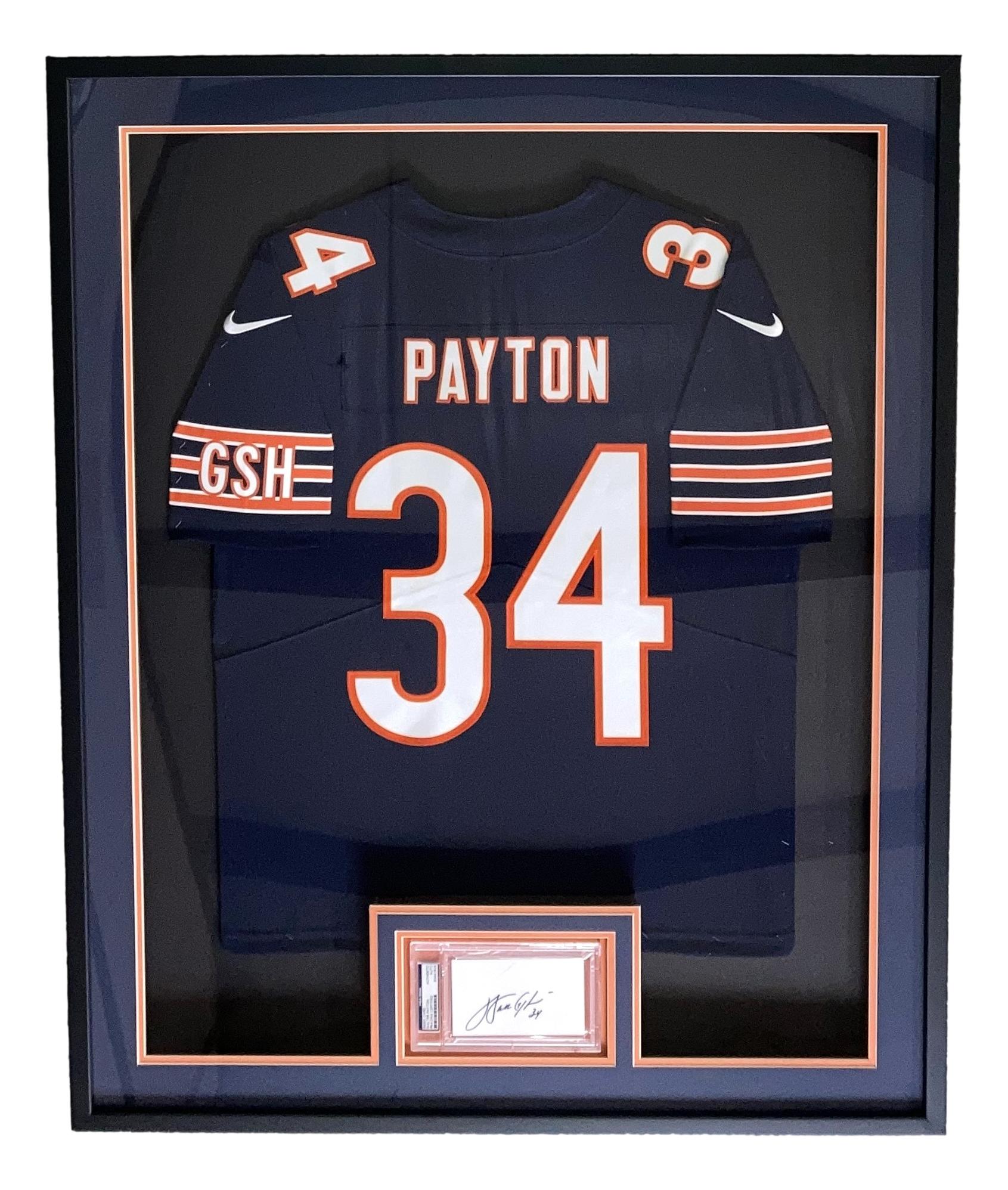 Walter Payton Signed Bears Custom Framed Index Card Display (PSA) at PristineAuction.com Walter Payton Signed Bears Custom Framed Index Card Display (PSA) at PristineAuction.com