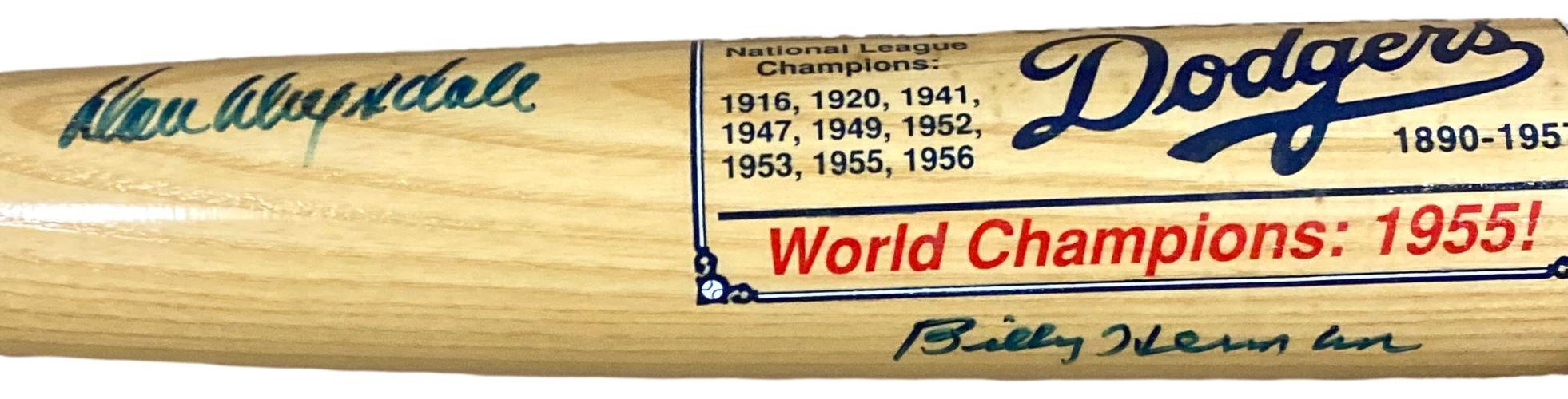 Don Drysdale & Billy Herman Signed Dodgers 1955 World Champions Cooperstown Collection Baseball Bat (Beckett) at PristineAuction.com Don Drysdale & Billy Herman Signed Dodgers 1955 World Champions Cooperstown Collection Baseball Bat (Beckett) at PristineAuction.com