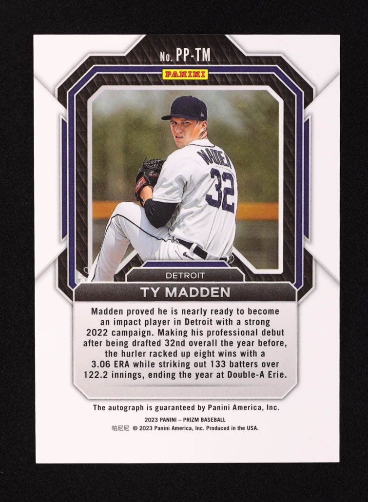 Ty Madden 2023 Panini Prizm Potential Penmanship #28 at PristineAuction.com Ty Madden 2023 Panini Prizm Potential Penmanship #28 at PristineAuction.com