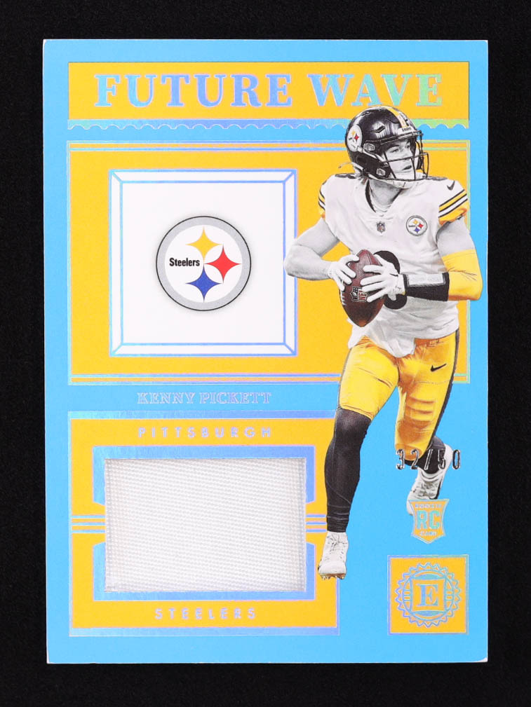 Kenny Pickett 2022 Panini Encased Future Wave Materials Sapphire #1 RC #32/50 at PristineAuction.com Kenny Pickett 2022 Panini Encased Future Wave Materials Sapphire #1 RC #32/50 at PristineAuction.com