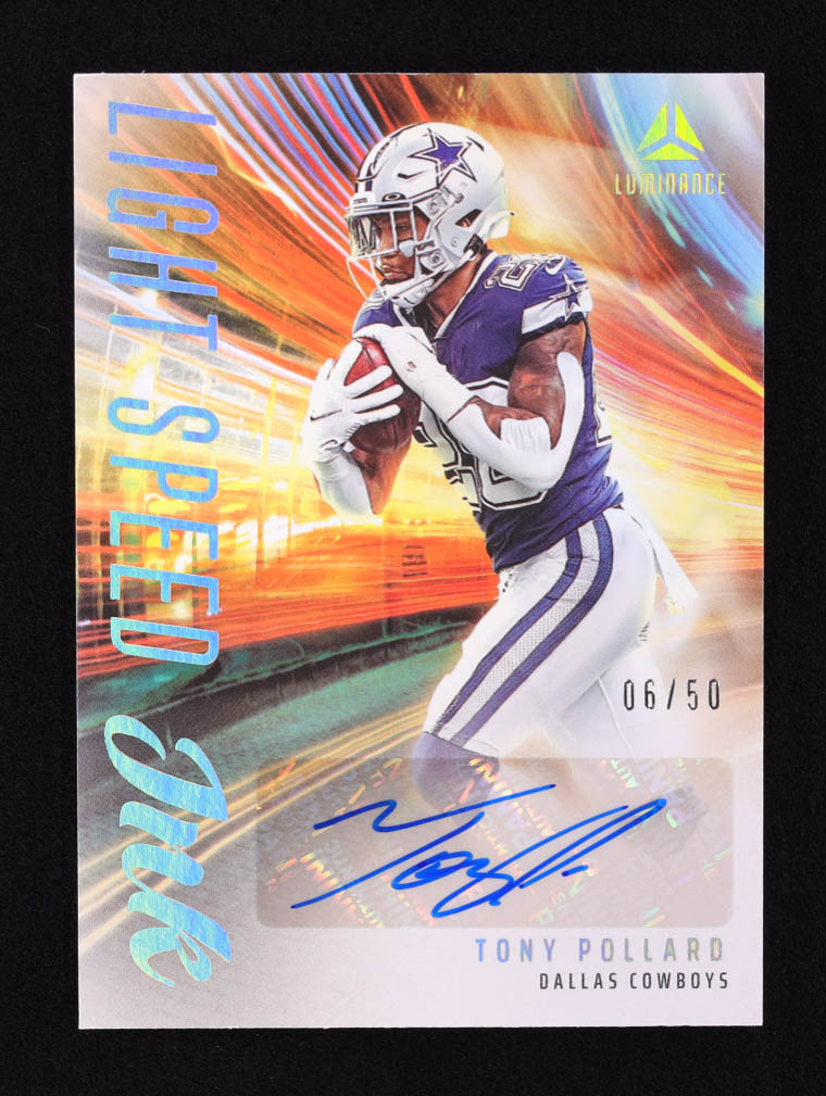 Tony Pollard 2023 Panini Luminance Light Speed Ink Gold #5 #06/50 at PristineAuction.com Tony Pollard 2023 Panini Luminance Light Speed Ink Gold #5 #06/50 at PristineAuction.com