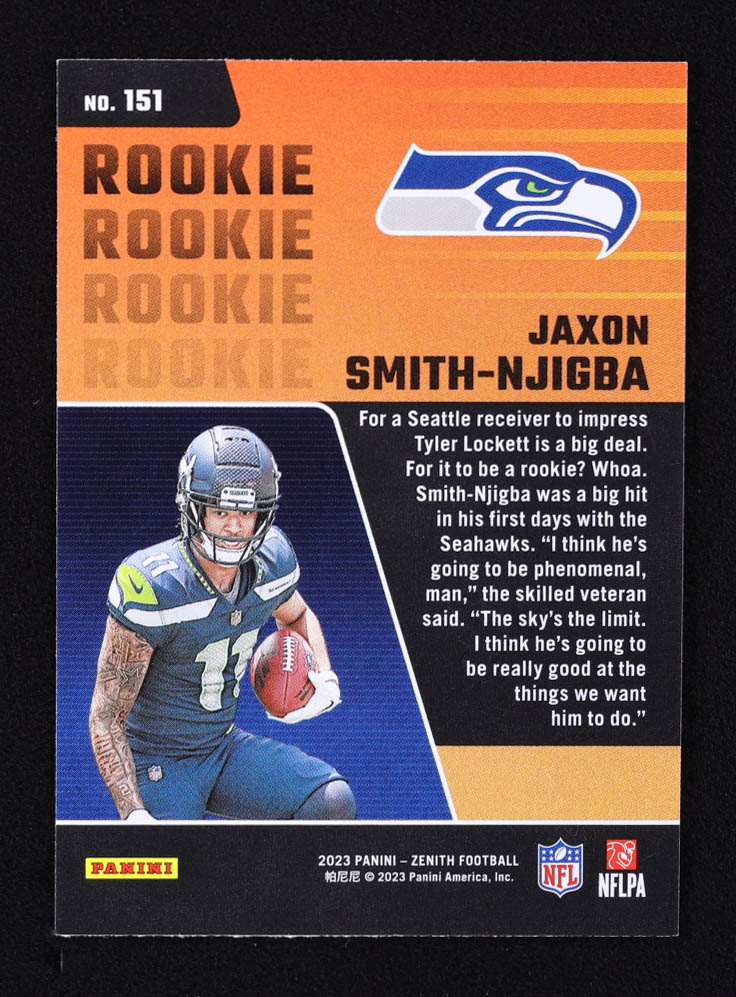 Jaxon Smith-Njiba 2023 Zenith #151 RC at PristineAuction.com Jaxon Smith-Njiba 2023 Zenith #151 RC at PristineAuction.com