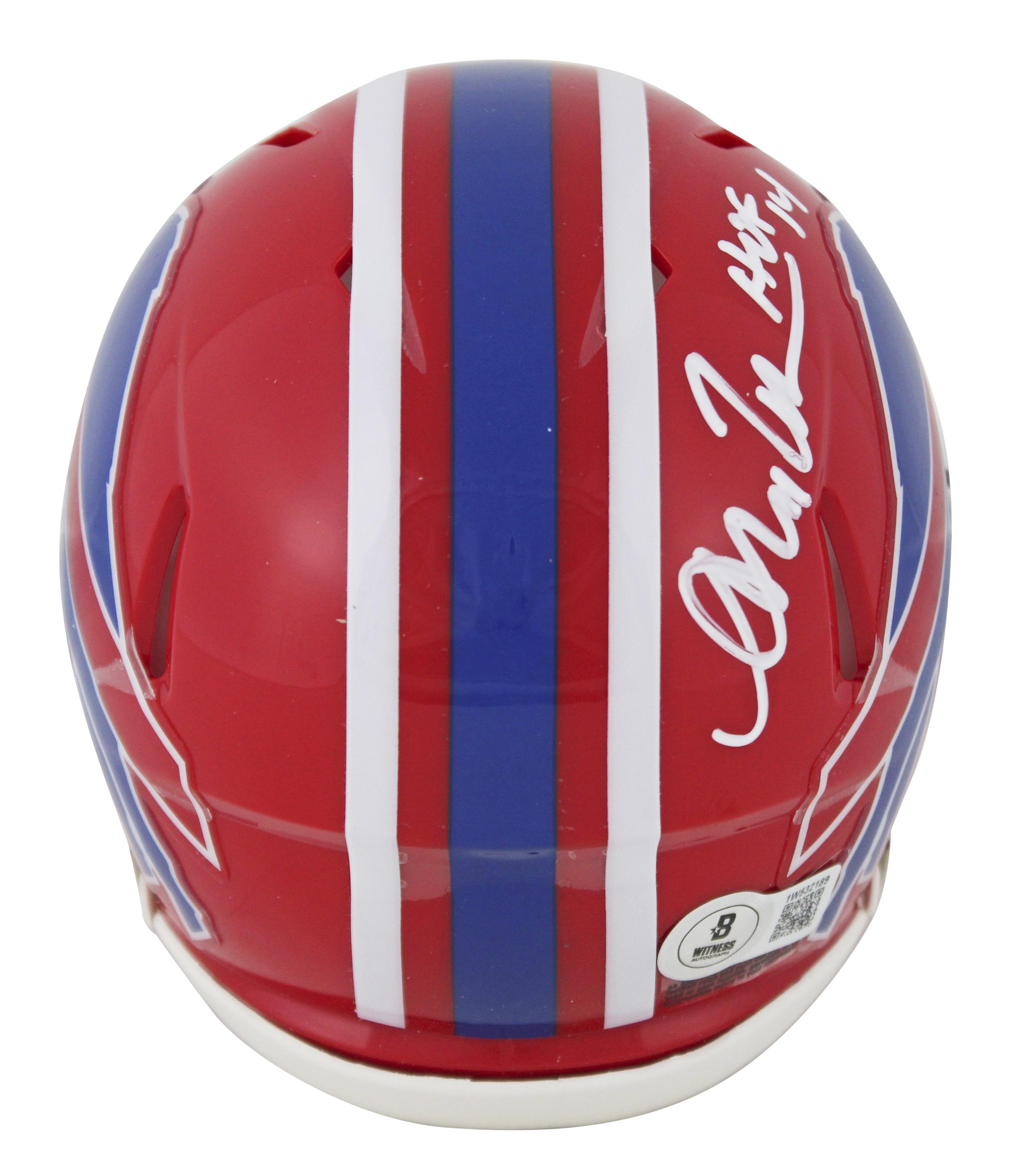 Andre Reed Signed Bills Speed Mini Helmet Inscribed "HOF 14" (Beckett) at PristineAuction.com Andre Reed Signed Bills Speed Mini Helmet Inscribed "HOF 14" (Beckett) at PristineAuction.com