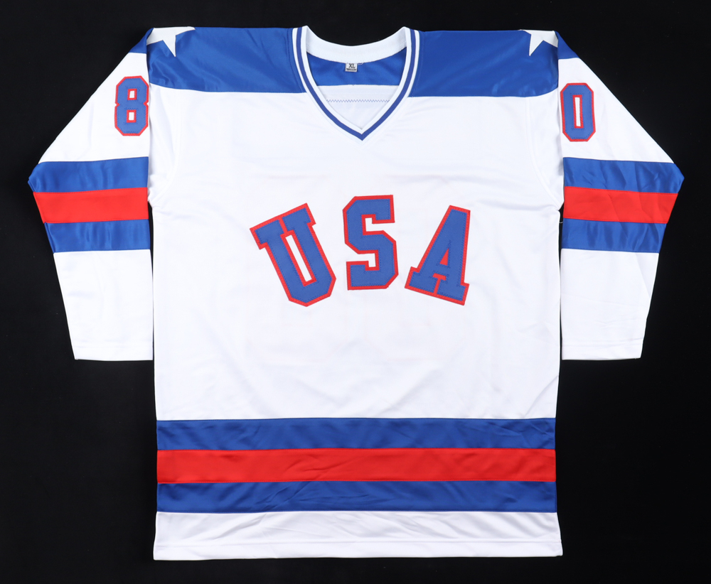 Maillot De Hockey USA "Miracle On Ice" 1980 - Homme 2XL - Joueur Hindman - Occasion Vintage