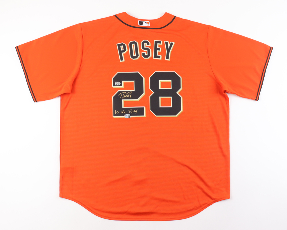 Buster Posey Signed Giants Jersey Inscribed "10 NL ROY" (Fanatics & MLB) at PristineAuction.com Buster Posey Signed Giants Jersey Inscribed "10 NL ROY" (Fanatics & MLB) at PristineAuction.com