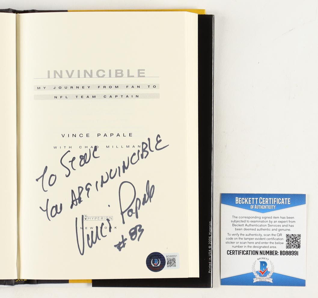 Vince Papale Signed "Invincible" Book Inscribed "You Are Invincible" (Beckett) at PristineAuction.com Vince Papale Signed "Invincible" Book Inscribed "You Are Invincible" (Beckett) at PristineAuction.com
