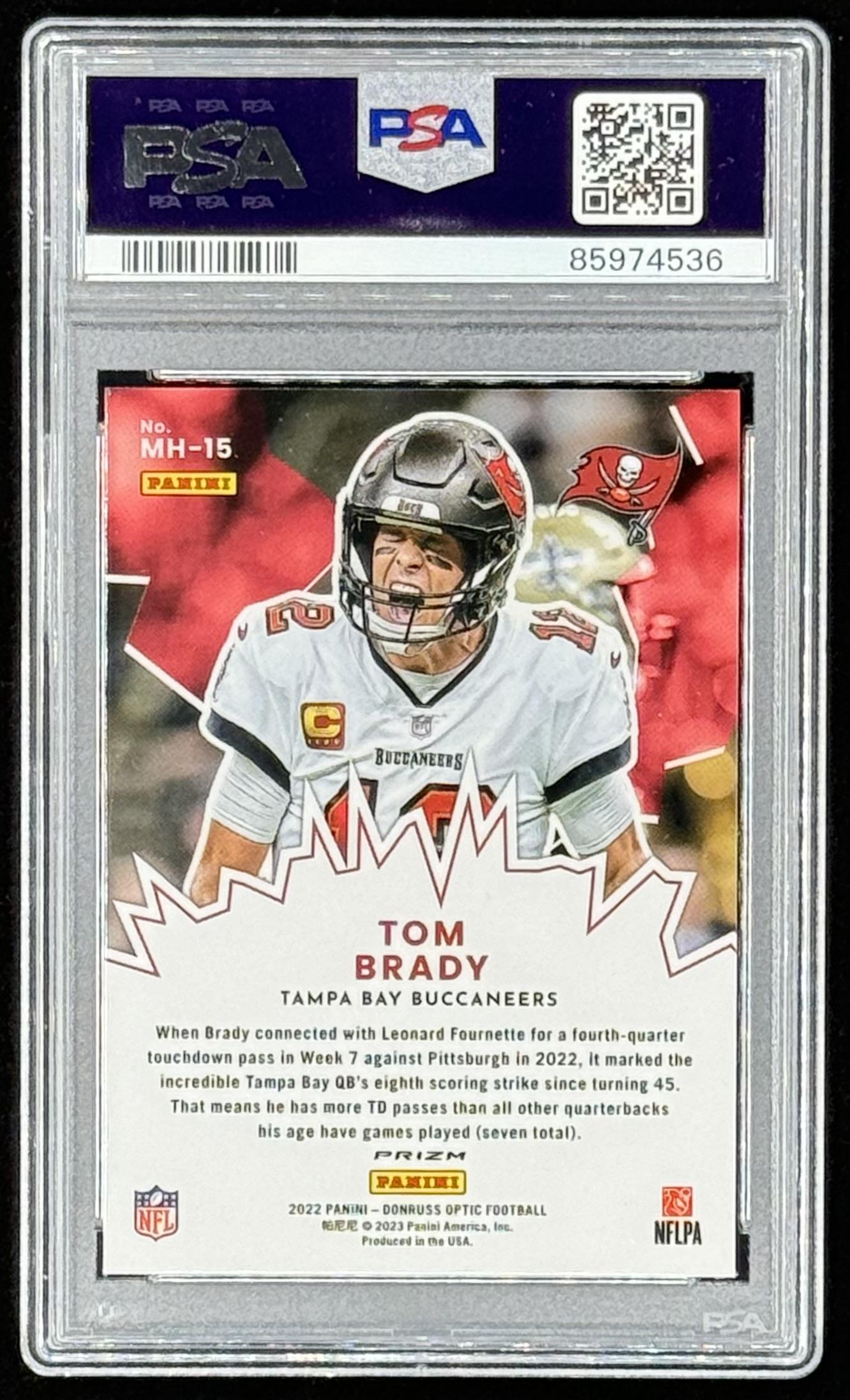 Tom Brady 2022 Donruss Optic My House! #15 (PSA 10) at PristineAuction.com Tom Brady 2022 Donruss Optic My House! #15 (PSA 10) at PristineAuction.com