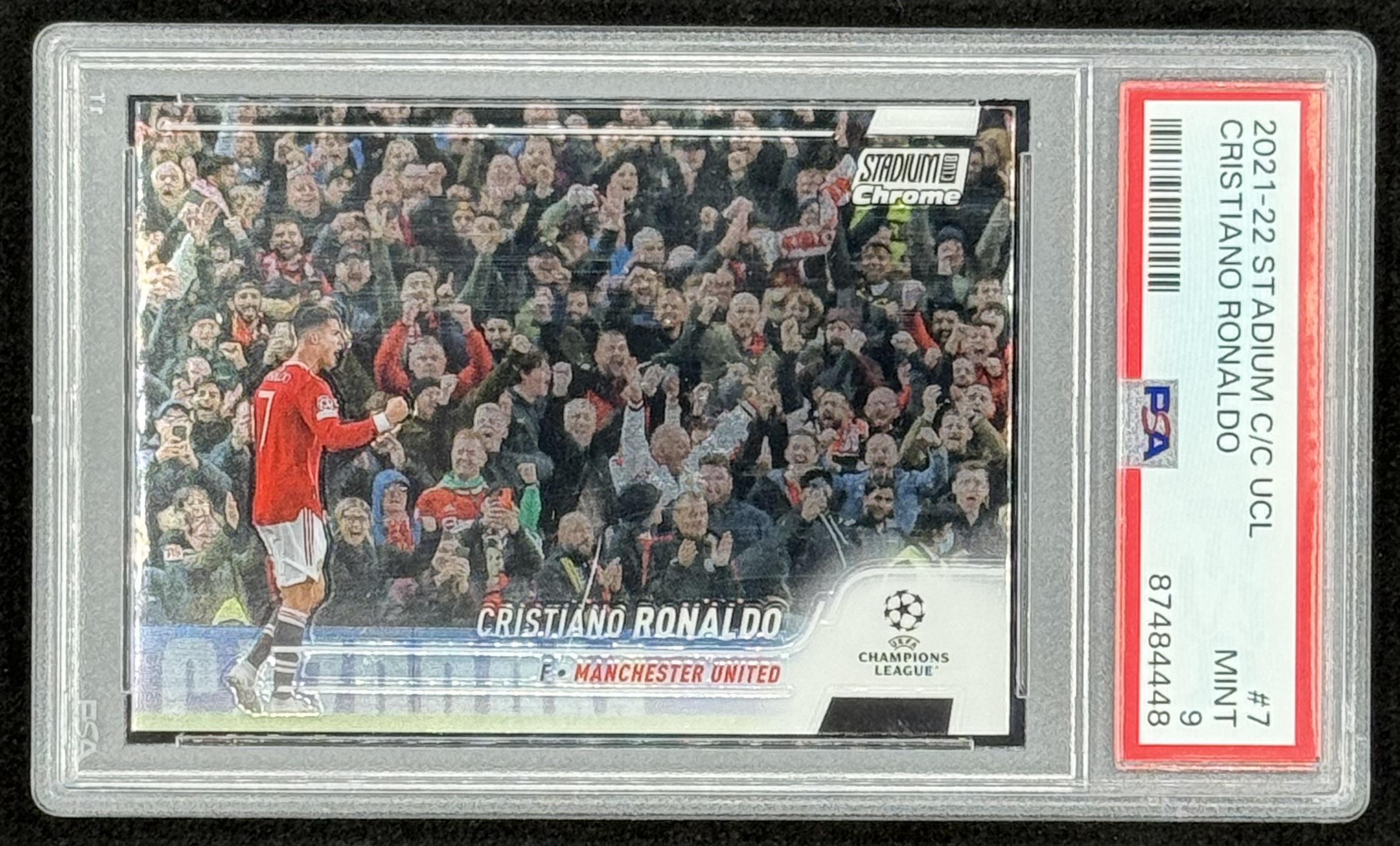 Cristiano Ronaldo 2021-22 Stadium Club Chrome UEFA Champions League #7 (PSA 9) at PristineAuction.com Cristiano Ronaldo 2021-22 Stadium Club Chrome UEFA Champions League #7 (PSA 9) at PristineAuction.com