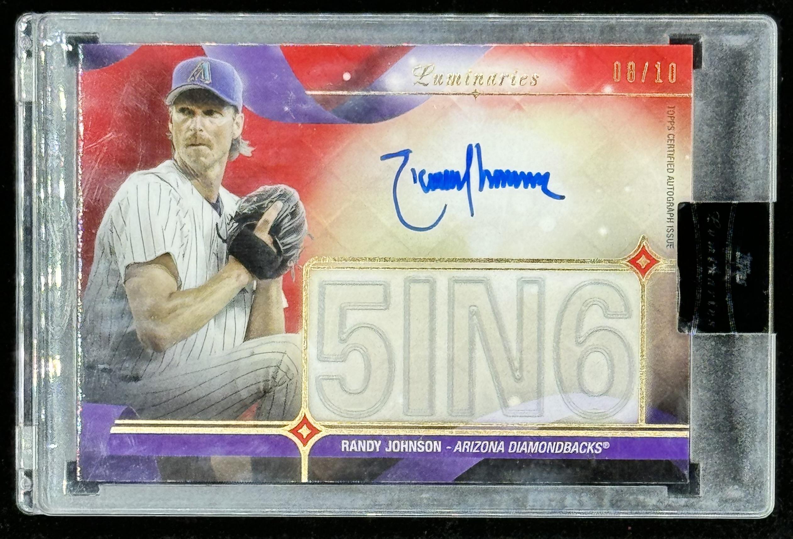 Randy Johnson 2023 Topps Luminaries Masters of the Mound Autographs Red #MOMRJ1 #8/10 at PristineAuction.com Randy Johnson 2023 Topps Luminaries Masters of the Mound Autographs Red #MOMRJ1 #8/10 at PristineAuction.com