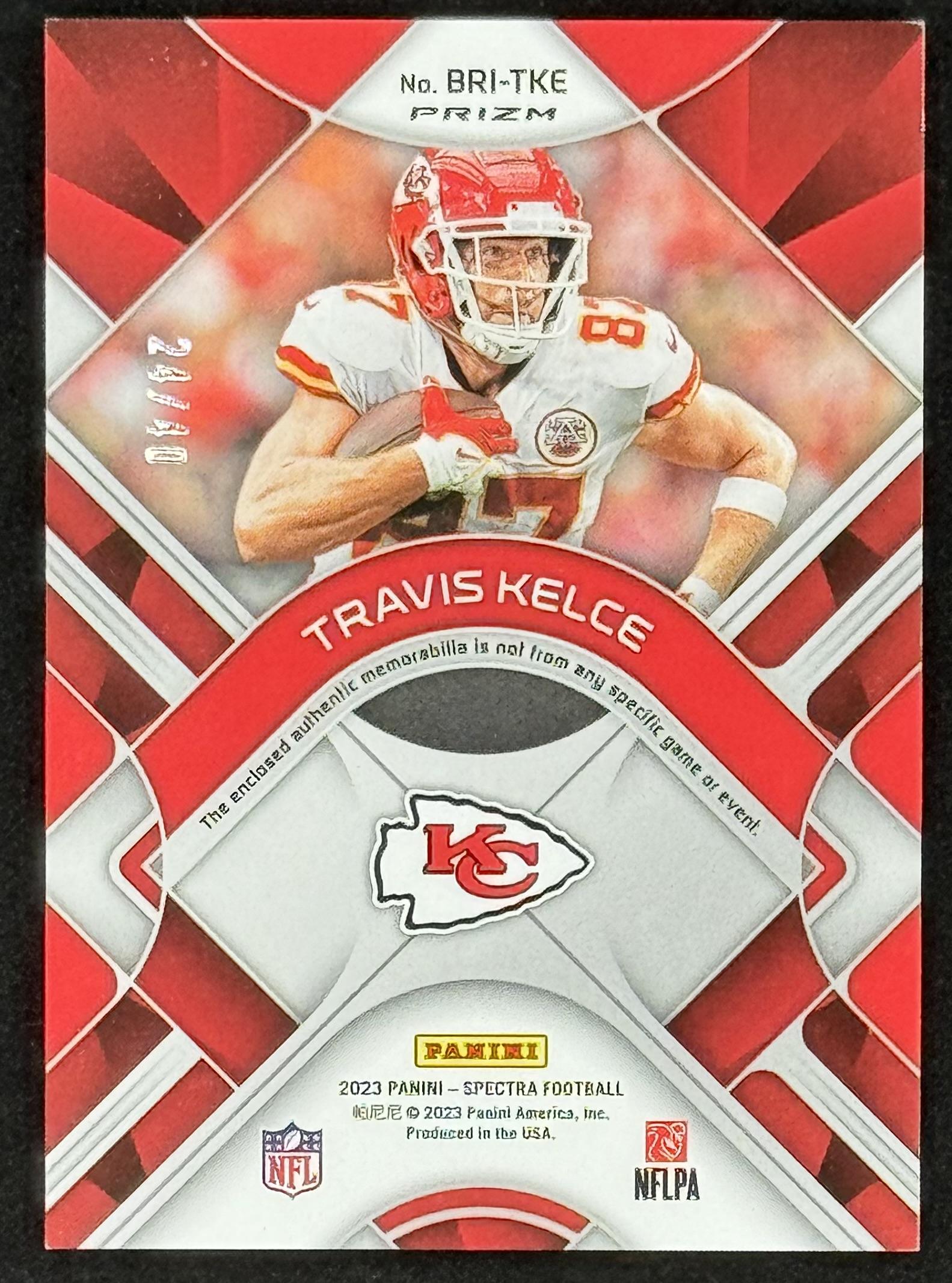 Travis Kelce 2023 Panini Spectra Brilliance Materials Astral #13 #24/40 at PristineAuction.com Travis Kelce 2023 Panini Spectra Brilliance Materials Astral #13 #24/40 at PristineAuction.com