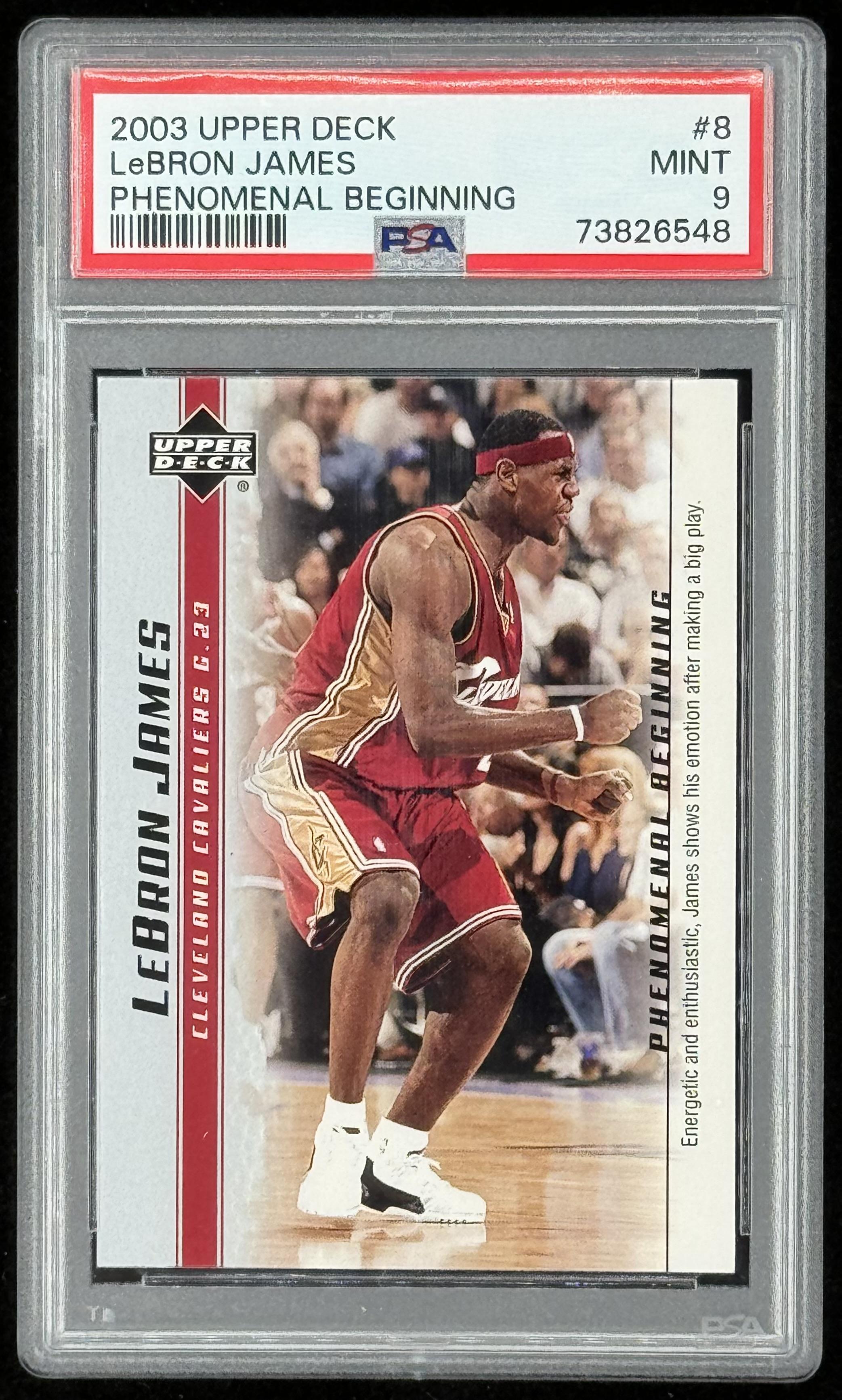 LeBron James 2003-04 Upper Deck Phenomenal Beginning LeBron James #8 (PSA 9) at PristineAuction.com LeBron James 2003-04 Upper Deck Phenomenal Beginning LeBron James #8 (PSA 9) at PristineAuction.com