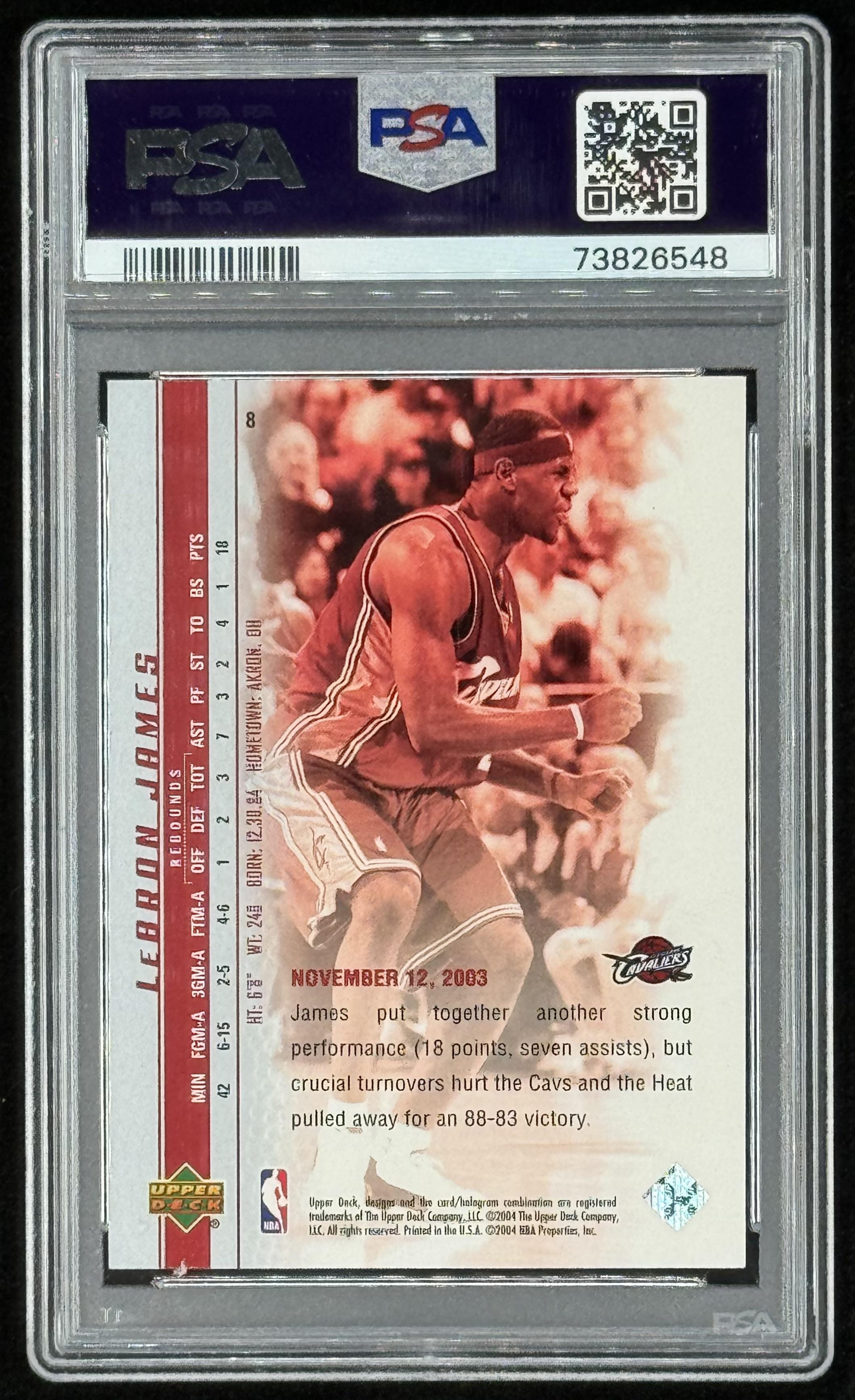 LeBron James 2003-04 Upper Deck Phenomenal Beginning LeBron James #8 (PSA 9) at PristineAuction.com LeBron James 2003-04 Upper Deck Phenomenal Beginning LeBron James #8 (PSA 9) at PristineAuction.com
