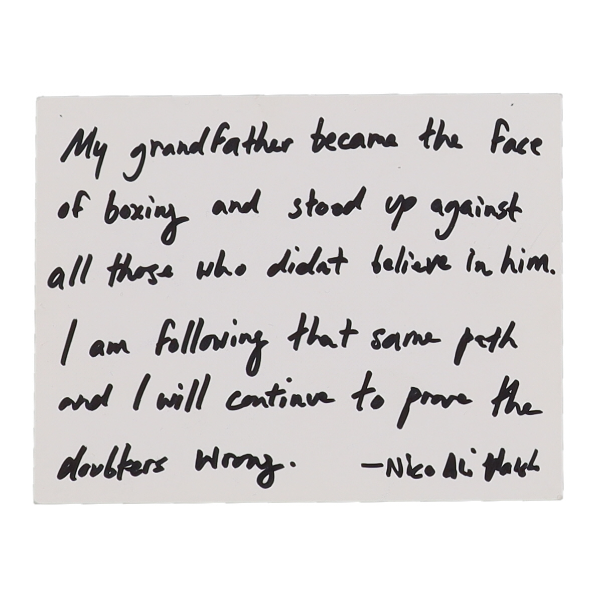 Nico Walsh Signed 4x5 Card With Extensive Inscription (Beckett) at PristineAuction.com Nico Walsh Signed 4x5 Card With Extensive Inscription (Beckett) at PristineAuction.com