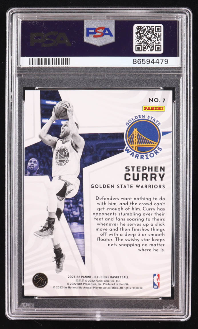 Stephen Curry 2021-22 Panini Illusions Shining Stars Orange #7 (PSA 8) at PristineAuction.com Stephen Curry 2021-22 Panini Illusions Shining Stars Orange #7 (PSA 8) at PristineAuction.com