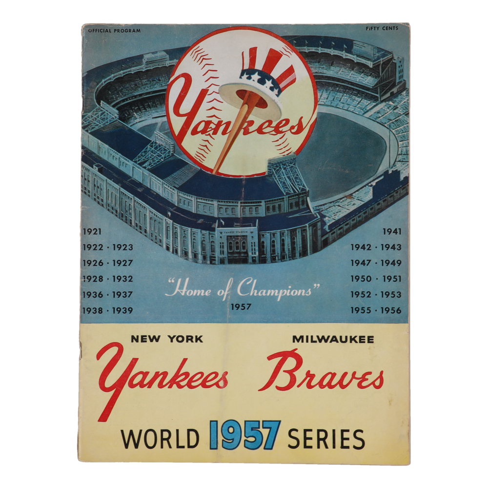 1957 Yankees World Series Original Yankee Stadium Program & Scorecard
