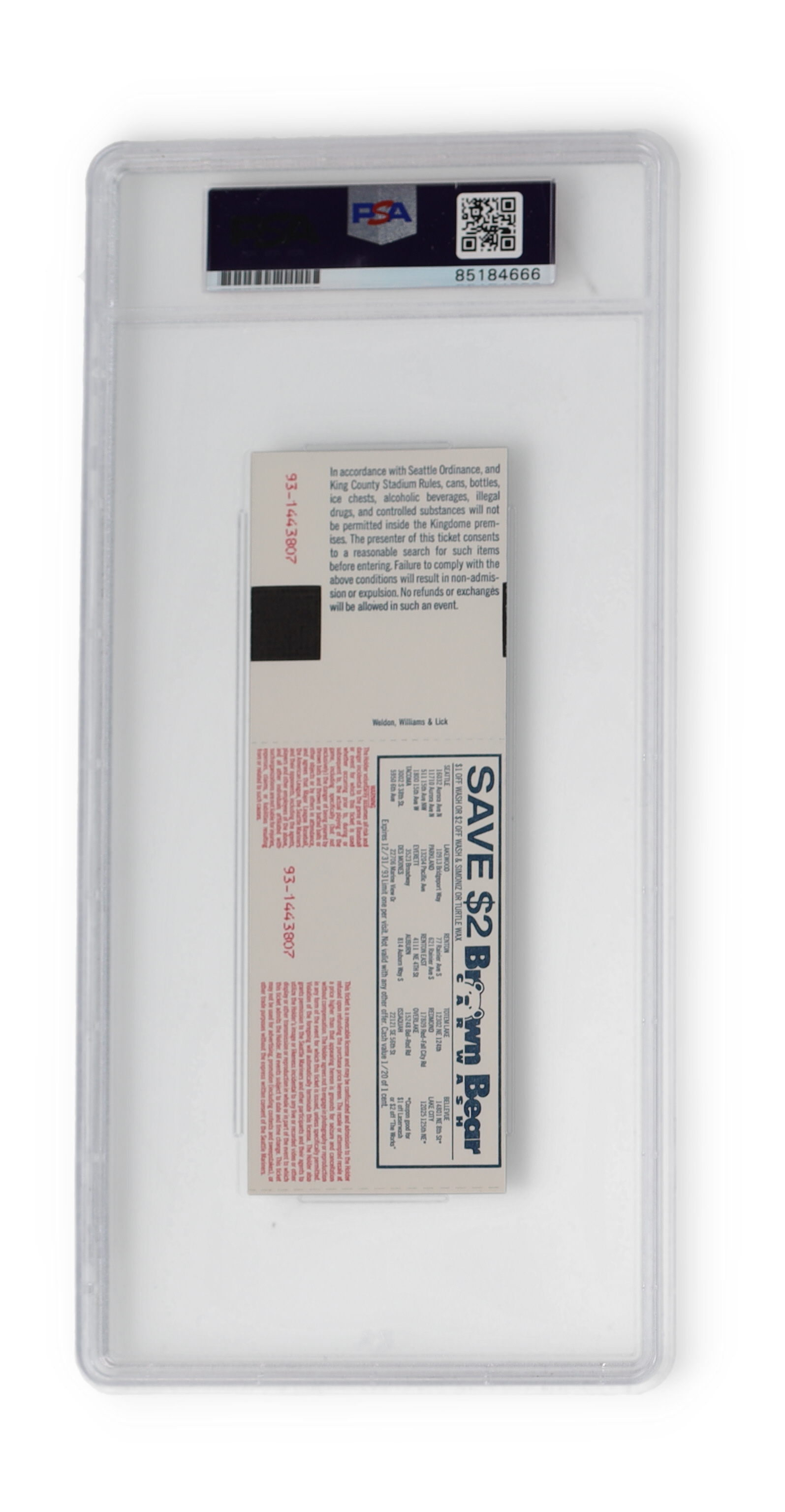 Nolan Ryan Signed Spetember 22, 1993 Original Last Game Ticket (PSA | Auto Grade 10) at PristineAuction.com Nolan Ryan Signed Spetember 22, 1993 Original Last Game Ticket (PSA | Auto Grade 10) at PristineAuction.com