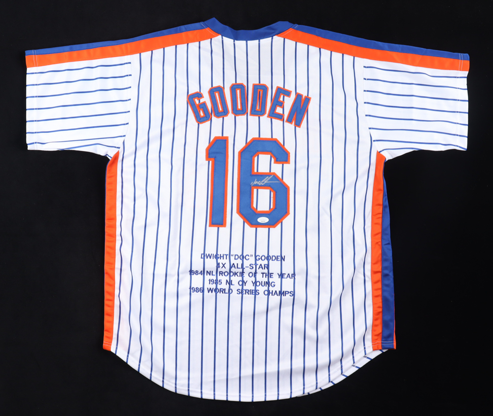 Dwight "Doc" Gooden Signed Career Highlight Stat Jersey (JSA) at PristineAuction.com Dwight "Doc" Gooden Signed Career Highlight Stat Jersey (JSA) at PristineAuction.com