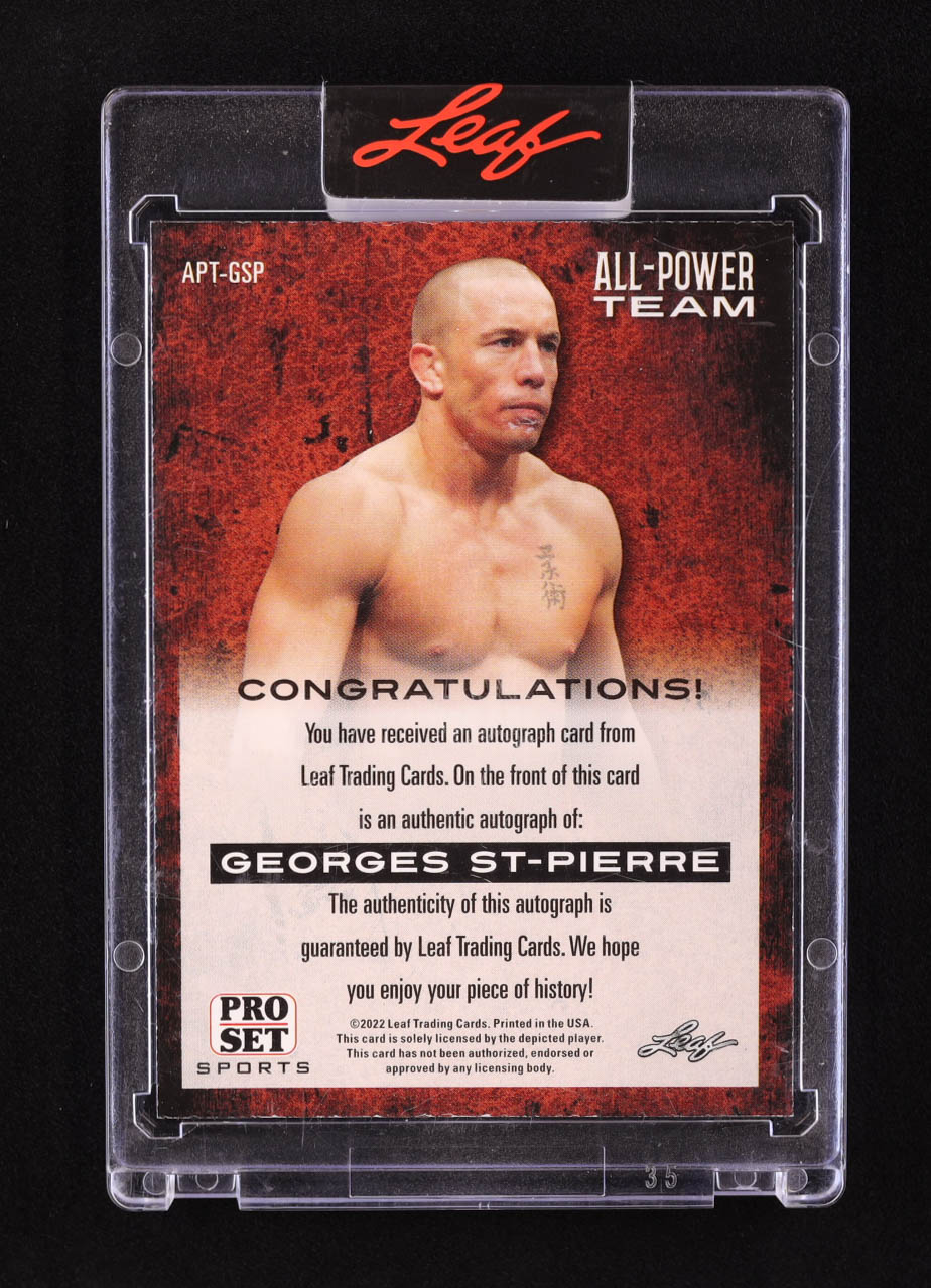 Georges St-Pierre 2022 Leaf Pro Set All Power Team #APT-GSP at PristineAuction.com Georges St-Pierre 2022 Leaf Pro Set All Power Team #APT-GSP at PristineAuction.com