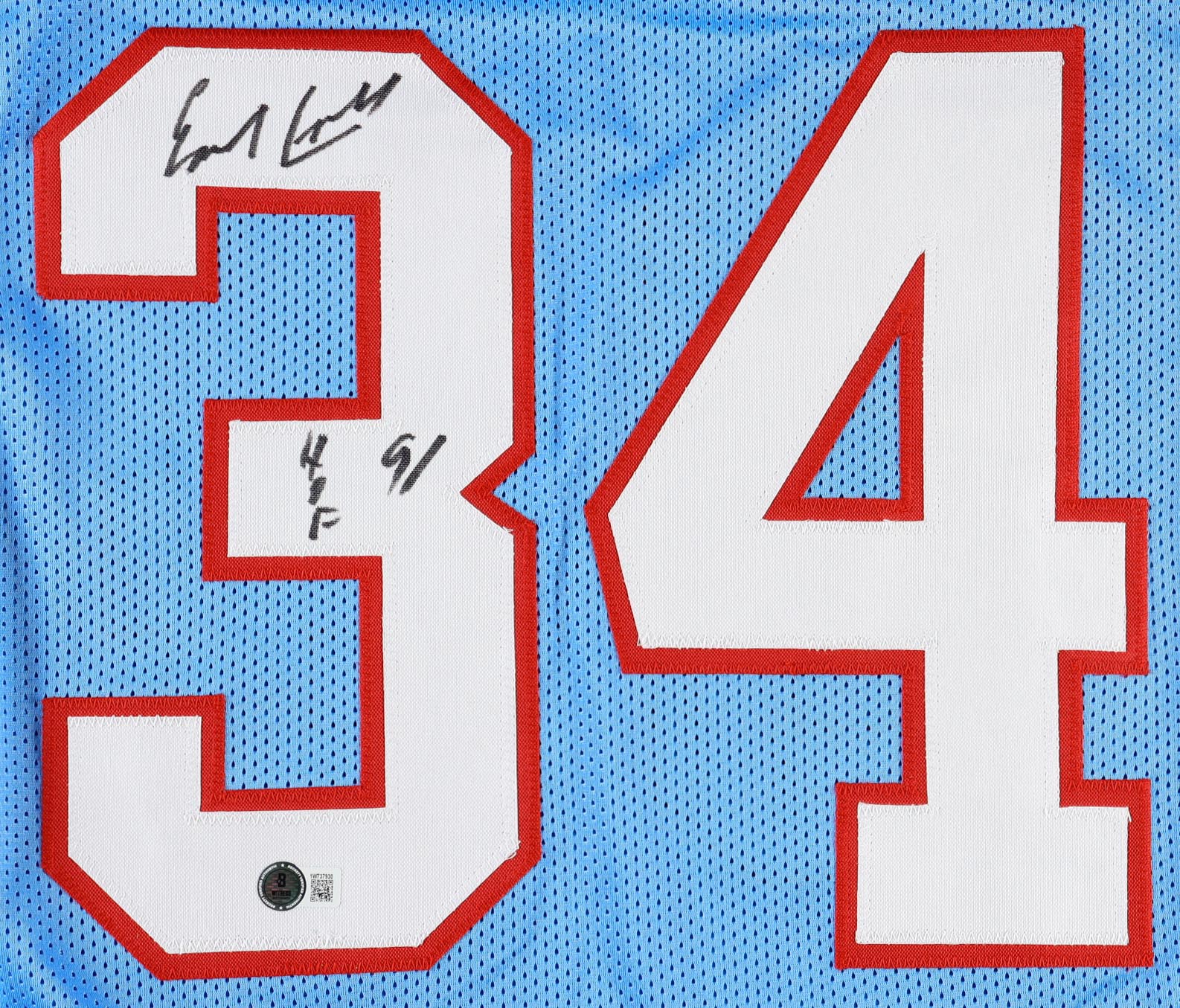 Earl Campbell Signed Jersey Inscribed "HOF 91" (Beckett) at PristineAuction.com Earl Campbell Signed Jersey Inscribed "HOF 91" (Beckett) at PristineAuction.com