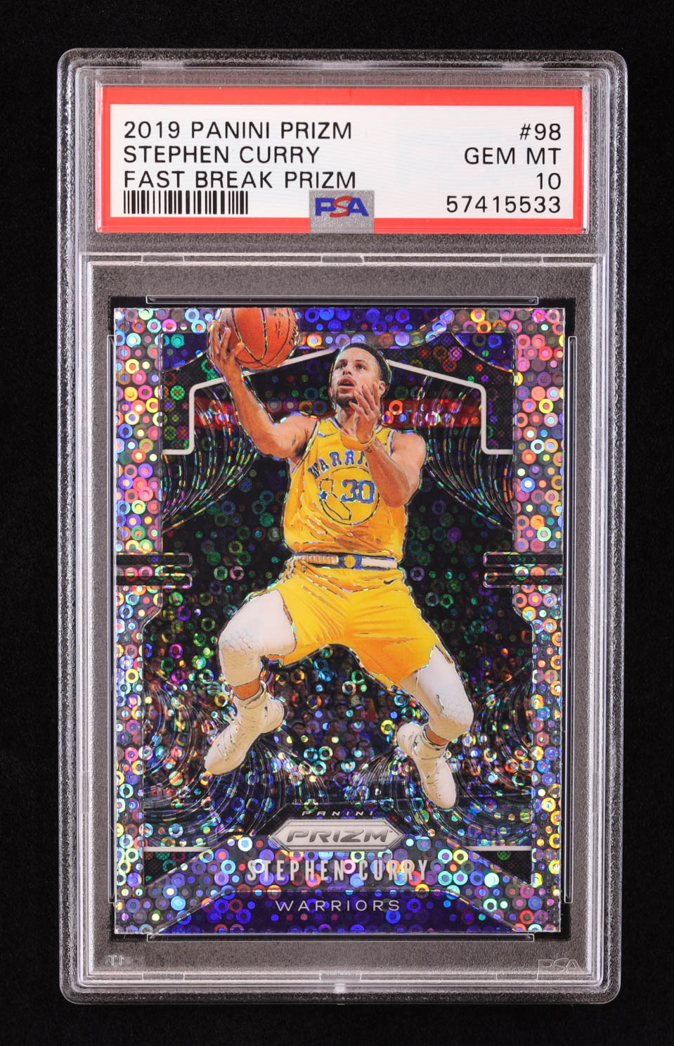 Stephen Curry 2019-20 Panini Prizm Prizms Fast Break #98 (PSA 10) at PristineAuction.com Stephen Curry 2019-20 Panini Prizm Prizms Fast Break #98 (PSA 10) at PristineAuction.com