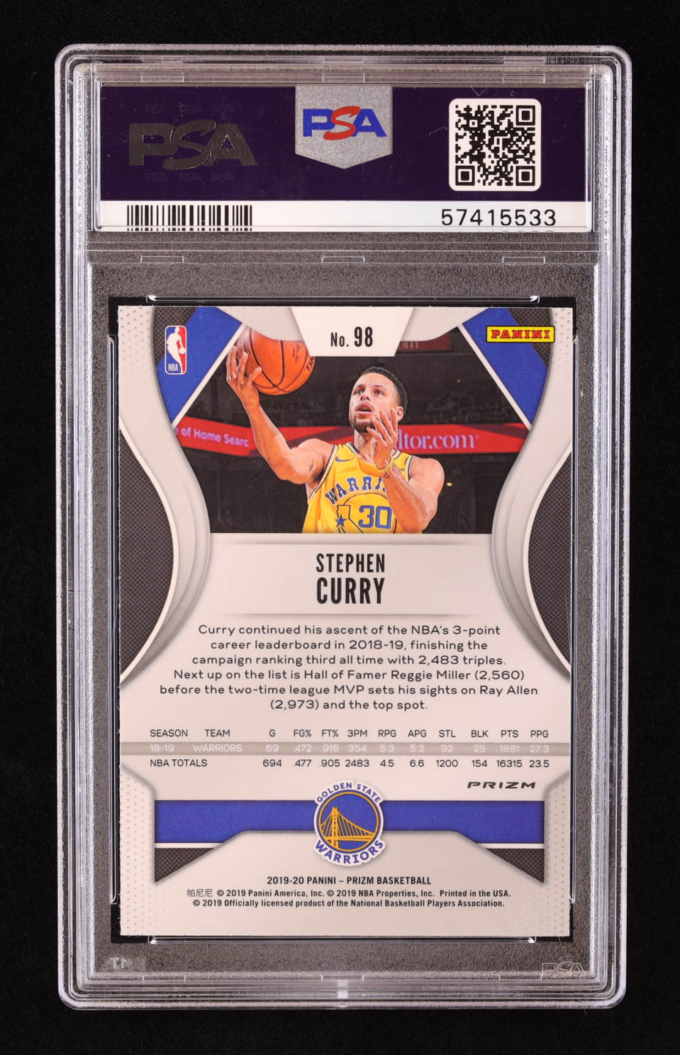 Stephen Curry 2019-20 Panini Prizm Prizms Fast Break #98 (PSA 10) at PristineAuction.com Stephen Curry 2019-20 Panini Prizm Prizms Fast Break #98 (PSA 10) at PristineAuction.com