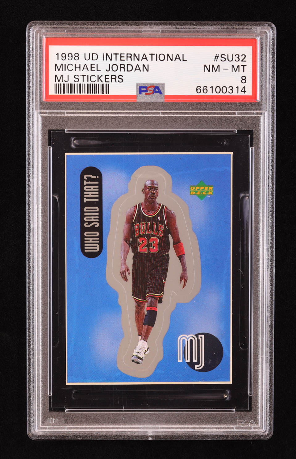 Sticker 1998 Michael Jordan 1998 Upper Deck MJ Sticker Collection Stickers #32 (PSA ...