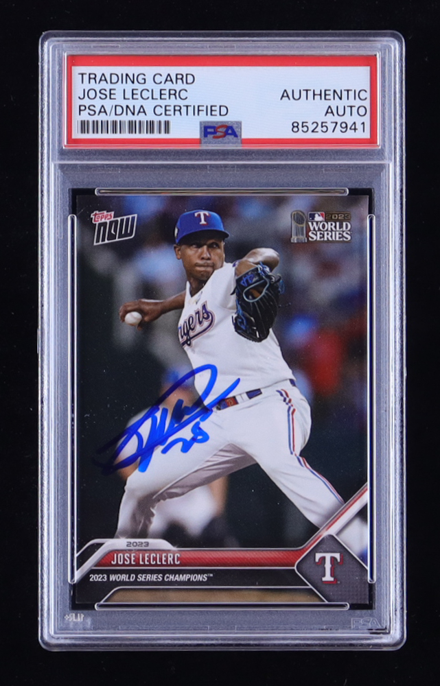 Jose Leclerc Signed 2023 Topps Now World Series #WS12 (PSA) at PristineAuction.com Jose Leclerc Signed 2023 Topps Now World Series #WS12 (PSA) at PristineAuction.com
