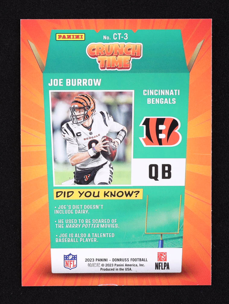 Joe Burrow 2023 Donruss Crunch Time #3 at PristineAuction.com Joe Burrow 2023 Donruss Crunch Time #3 at PristineAuction.com