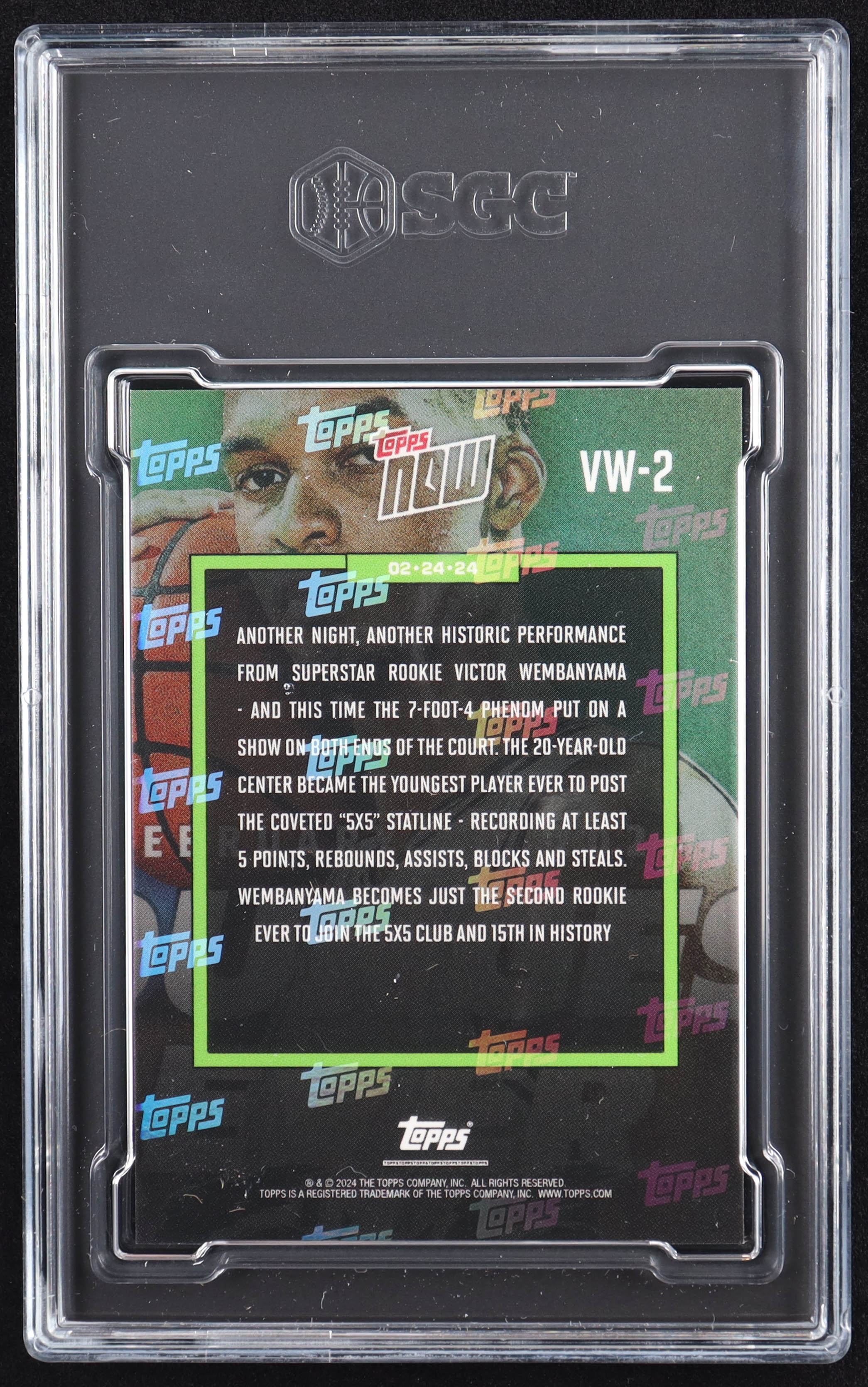 Victor Wembanyama 2023-24 Topps Now Victor Wembanyama #VW2 RC (SGC 10) at PristineAuction.com Victor Wembanyama 2023-24 Topps Now Victor Wembanyama #VW2 RC (SGC 10) at PristineAuction.com