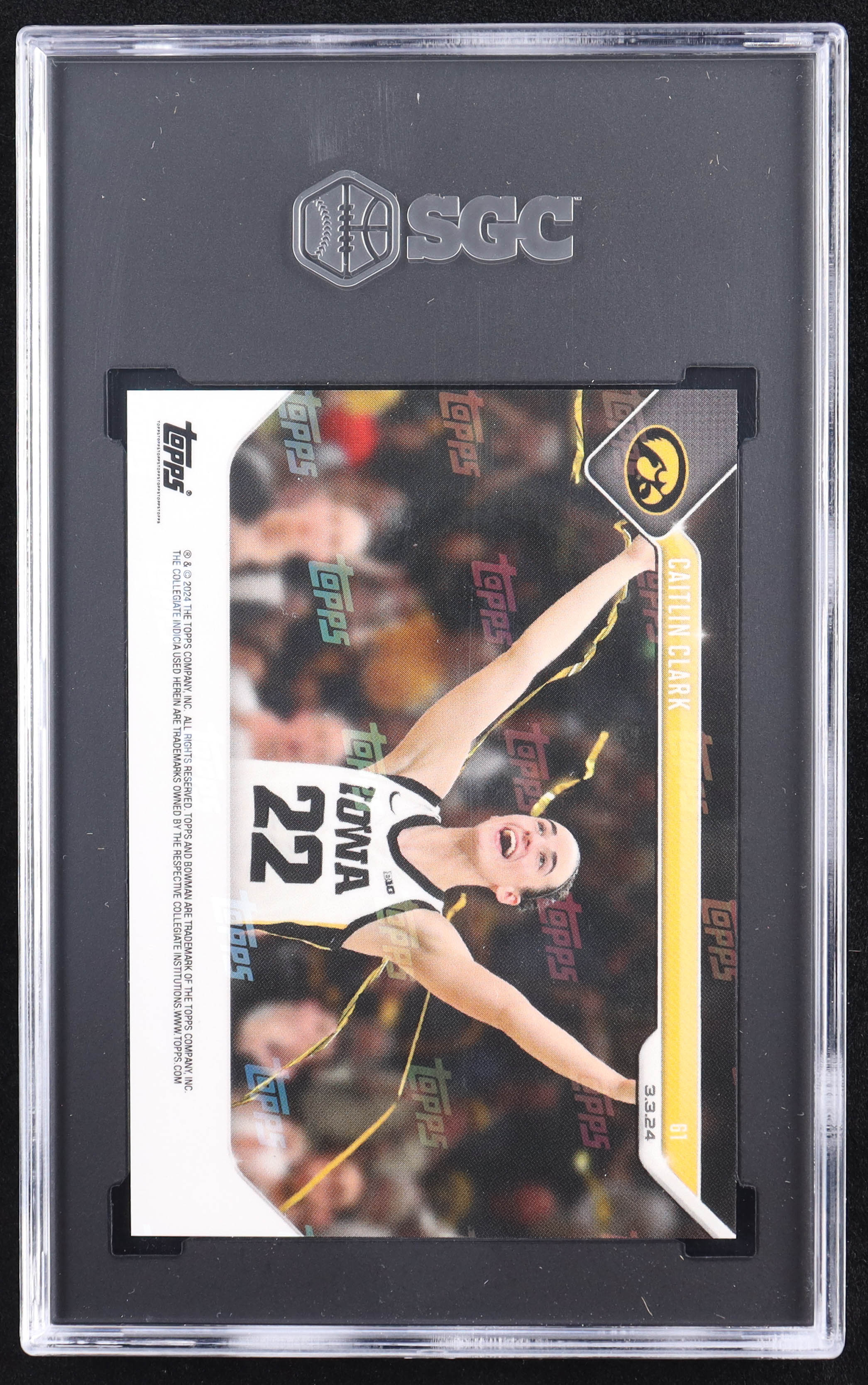 Caitlin Clark 2023-24 Bowman University Now #61 RC (SGC 10) at PristineAuction.com Caitlin Clark 2023-24 Bowman University Now #61 RC (SGC 10) at PristineAuction.com