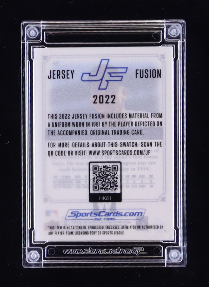 Harmon Killebrew 2022 Jersey Fusion Game Used Swatch #HK81 at PristineAuction.com Harmon Killebrew 2022 Jersey Fusion Game Used Swatch #HK81 at PristineAuction.com