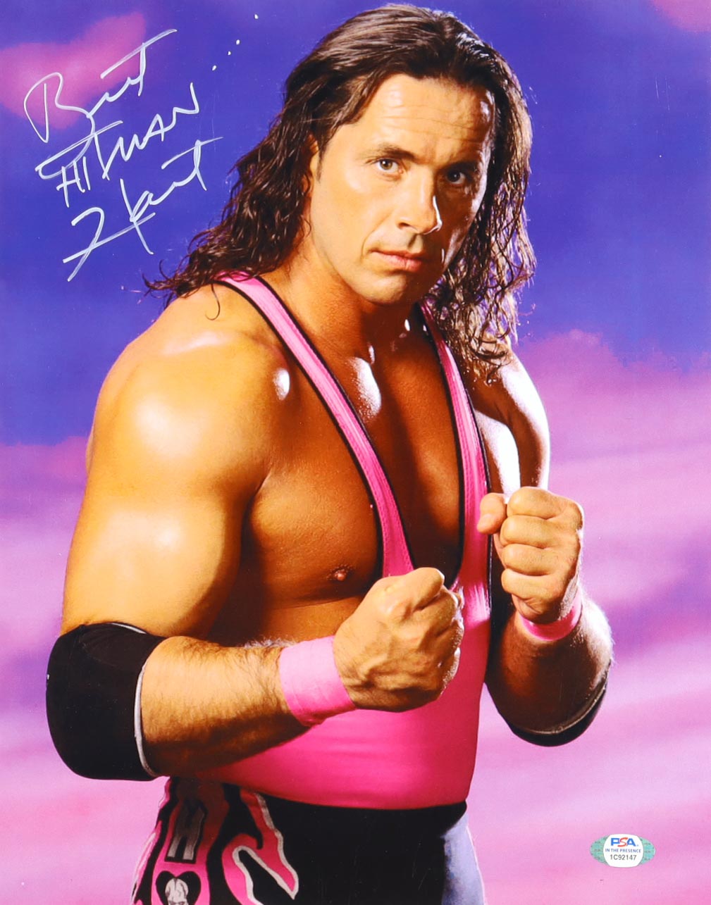 Bret "Hitman" Hart Signed WWE 11x14 Photo (PSA) at PristineAuction.com Bret "Hitman" Hart Signed WWE 11x14 Photo (PSA) at PristineAuction.com