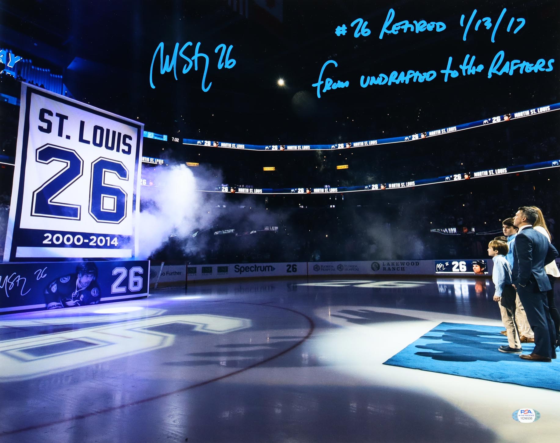 Martin Rafter Martin St. Louis Signed Lightning 16x20 Photo Inscribed