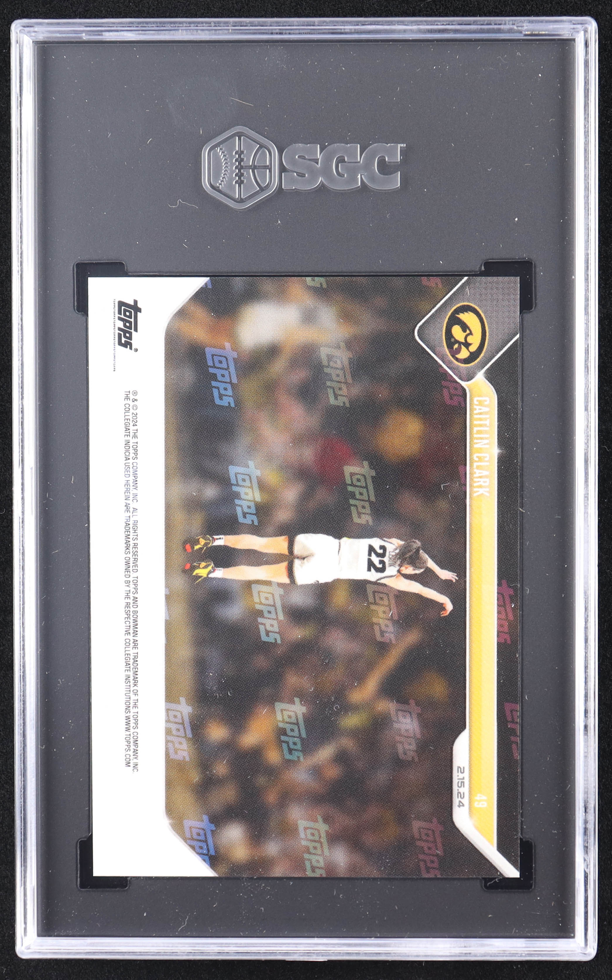 Caitlin Clark 2023-24 Bowman University Now #49 RC (SGC 10) at PristineAuction.com Caitlin Clark 2023-24 Bowman University Now #49 RC (SGC 10) at PristineAuction.com