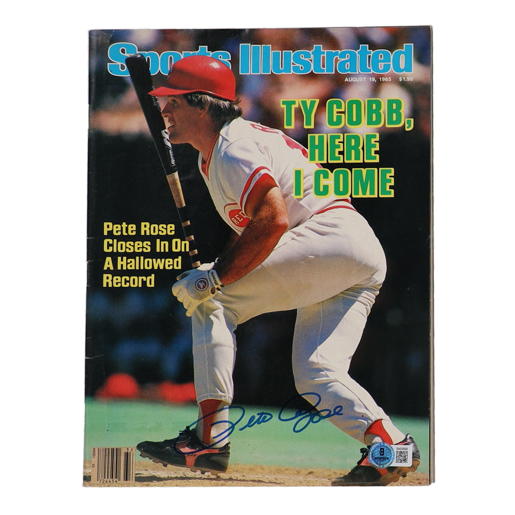 Pete Rose Signed Reds 1985 Sports Illustrated Magazine (Beckett) at PristineAuction.com Pete Rose Signed Reds 1985 Sports Illustrated Magazine (Beckett) at PristineAuction.com