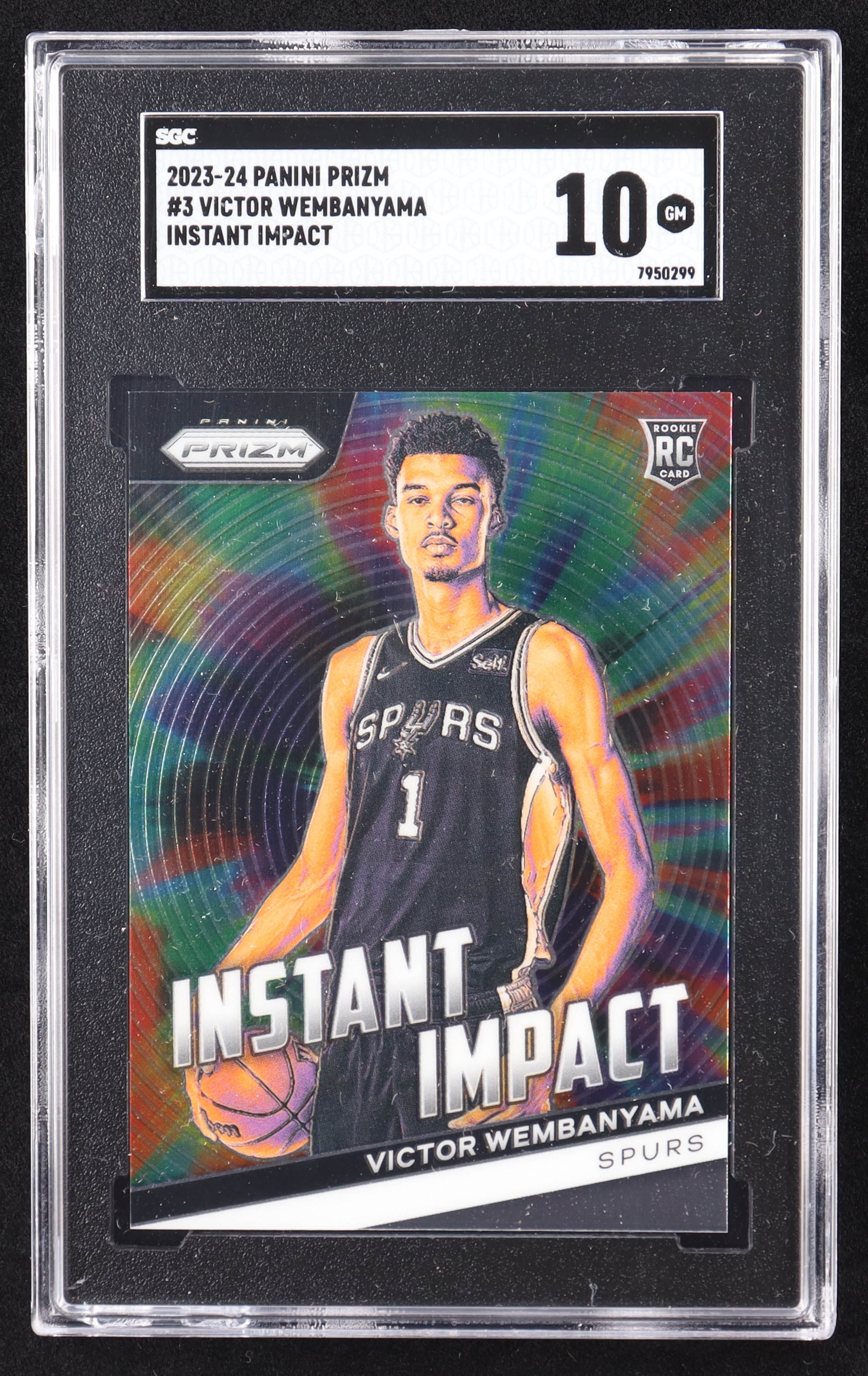 Victor Wembanyama 2023-24 Panini Prizm Instant Impact #3 RC (SGC 10) at PristineAuction.com Victor Wembanyama 2023-24 Panini Prizm Instant Impact #3 RC (SGC 10) at PristineAuction.com