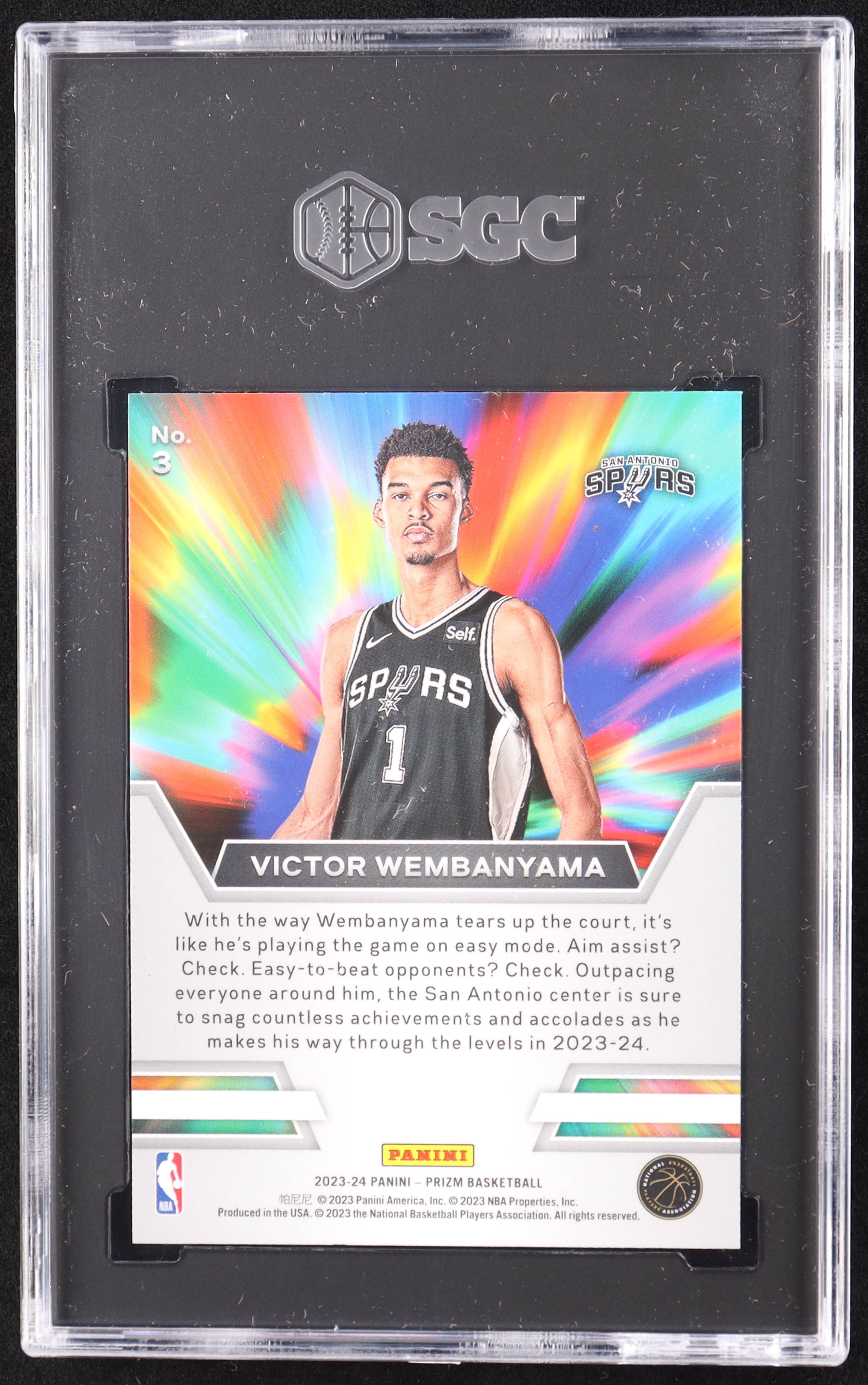 Victor Wembanyama 2023-24 Panini Prizm Instant Impact #3 RC (SGC 10) at PristineAuction.com Victor Wembanyama 2023-24 Panini Prizm Instant Impact #3 RC (SGC 10) at PristineAuction.com