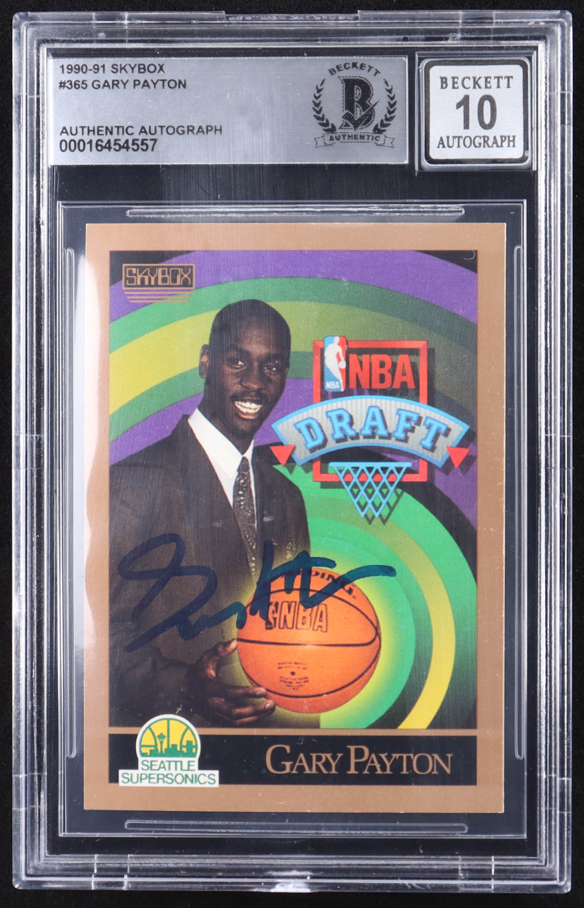 Gary Payton Signed 1990-91 SkyBox #365 RC (BGS | Auto 10) at PristineAuction.com Gary Payton Signed 1990-91 SkyBox #365 RC (BGS | Auto 10) at PristineAuction.com