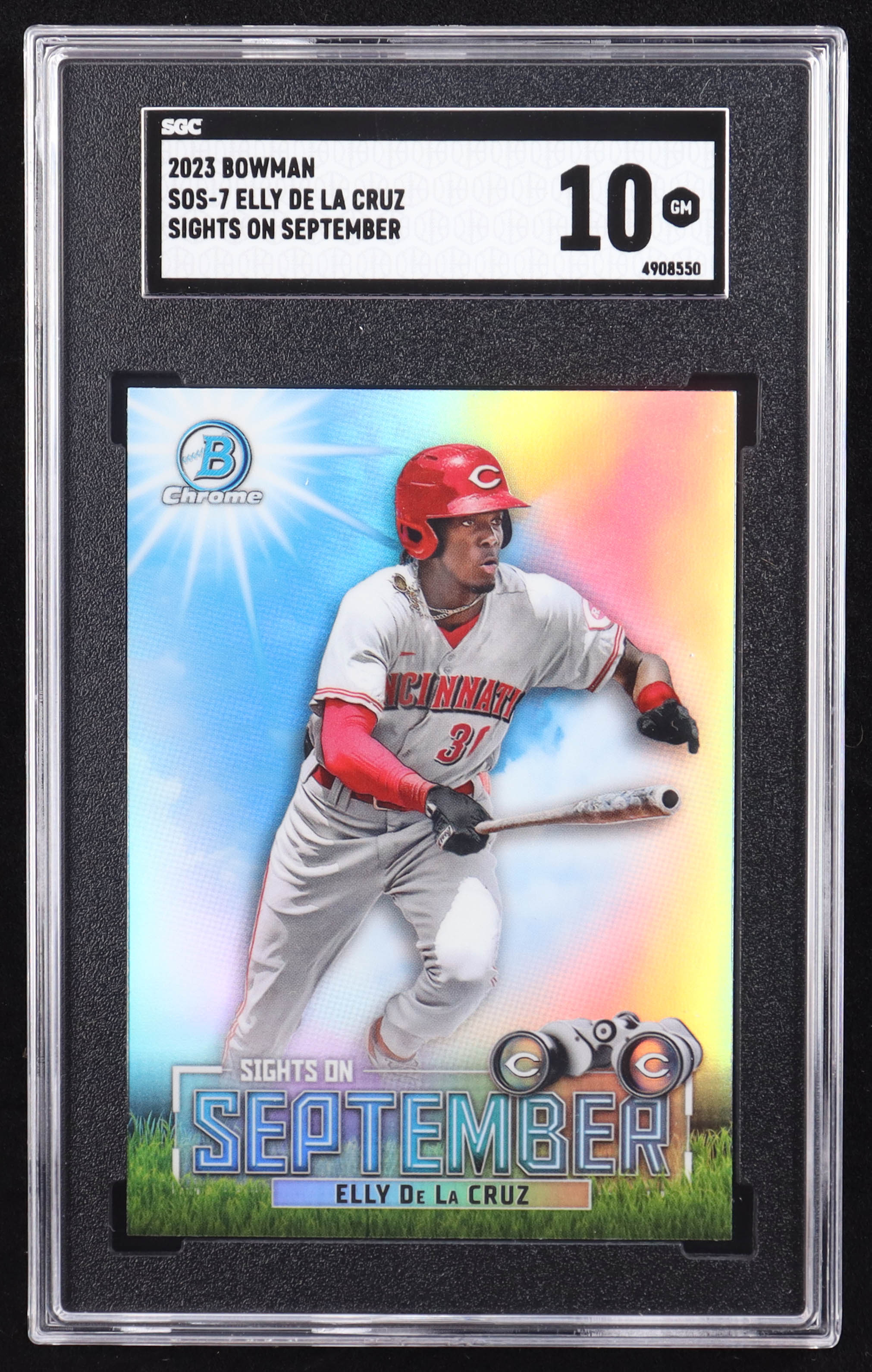 Elly De La Cruz 2023 Bowman Chrome Sights on September #SOS7 RC (SGC 10) at PristineAuction.com Elly De La Cruz 2023 Bowman Chrome Sights on September #SOS7 RC (SGC 10) at PristineAuction.com