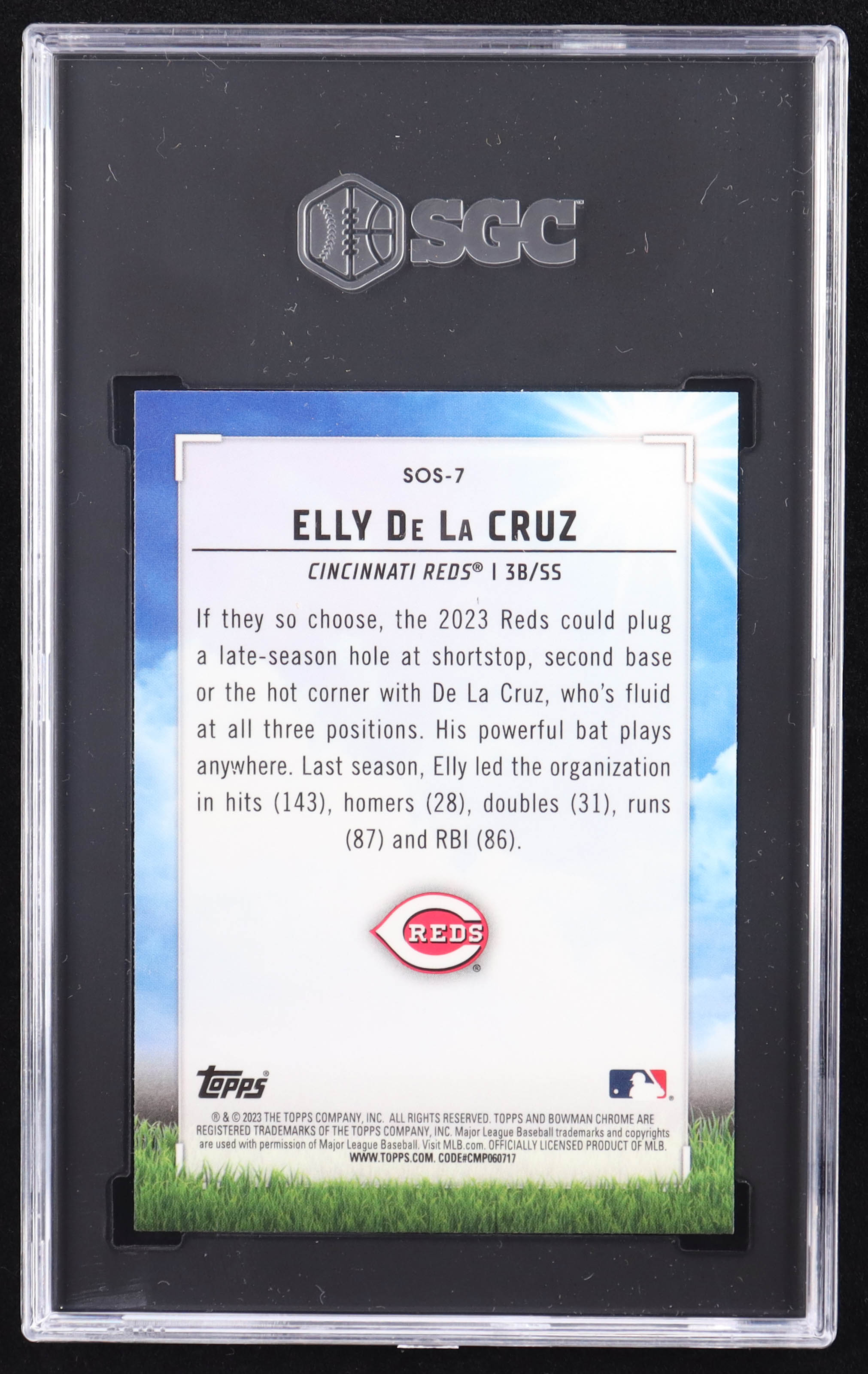 Elly De La Cruz 2023 Bowman Chrome Sights on September #SOS7 RC (SGC 10) at PristineAuction.com Elly De La Cruz 2023 Bowman Chrome Sights on September #SOS7 RC (SGC 10) at PristineAuction.com