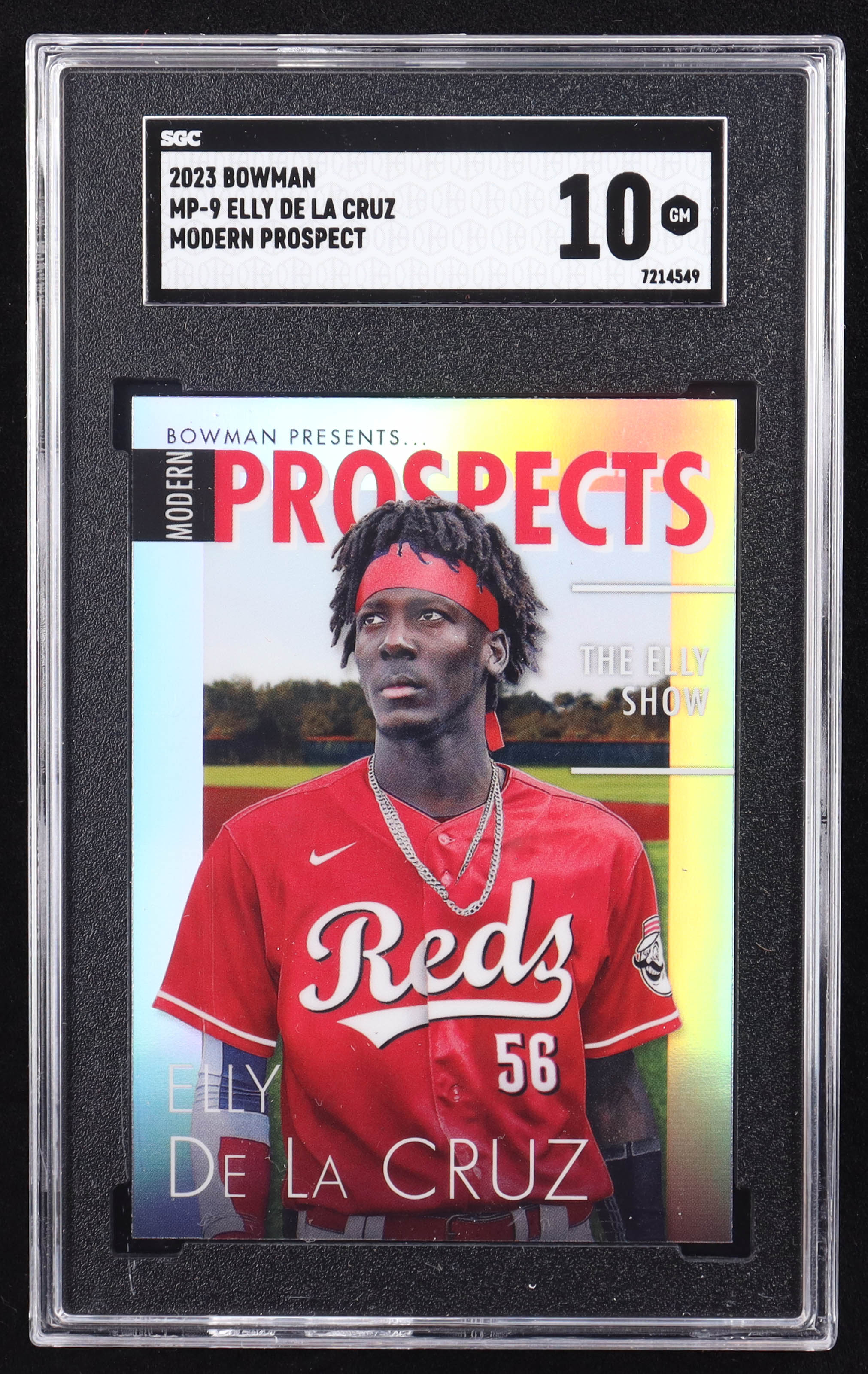 Elly De La Cruz 2023 Bowman Chrome Modern Prospect #MP9 RC (SGC 10) at PristineAuction.com Elly De La Cruz 2023 Bowman Chrome Modern Prospect #MP9 RC (SGC 10) at PristineAuction.com