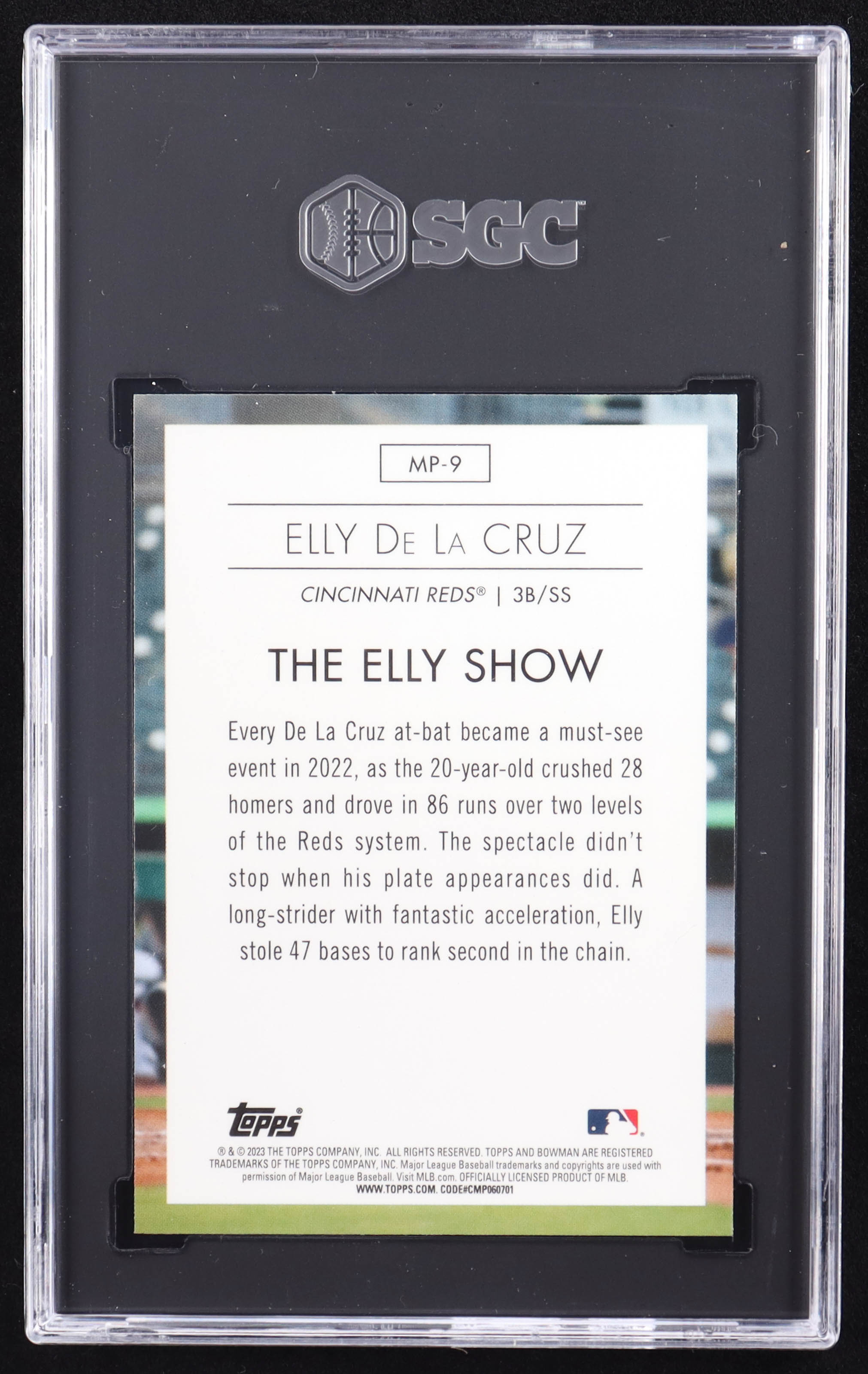 Elly De La Cruz 2023 Bowman Chrome Modern Prospect #MP9 RC (SGC 10) at PristineAuction.com Elly De La Cruz 2023 Bowman Chrome Modern Prospect #MP9 RC (SGC 10) at PristineAuction.com