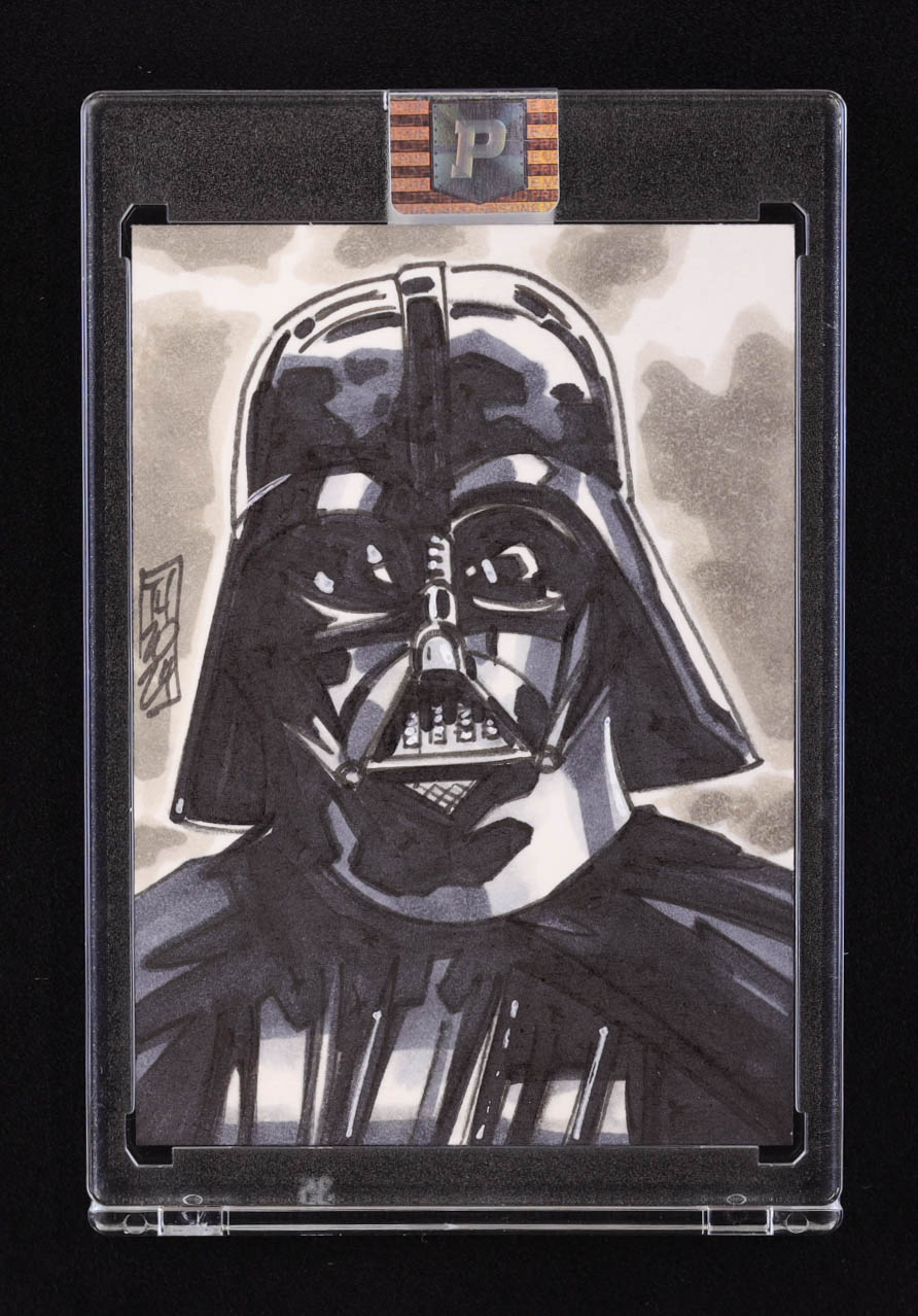 Darth Vader | Star Wars | Original Art Sketch Card by Tom Hodges (1/1 Original Art) at PristineAuction.com Darth Vader | Star Wars | Original Art Sketch Card by Tom Hodges (1/1 Original Art) at PristineAuction.com