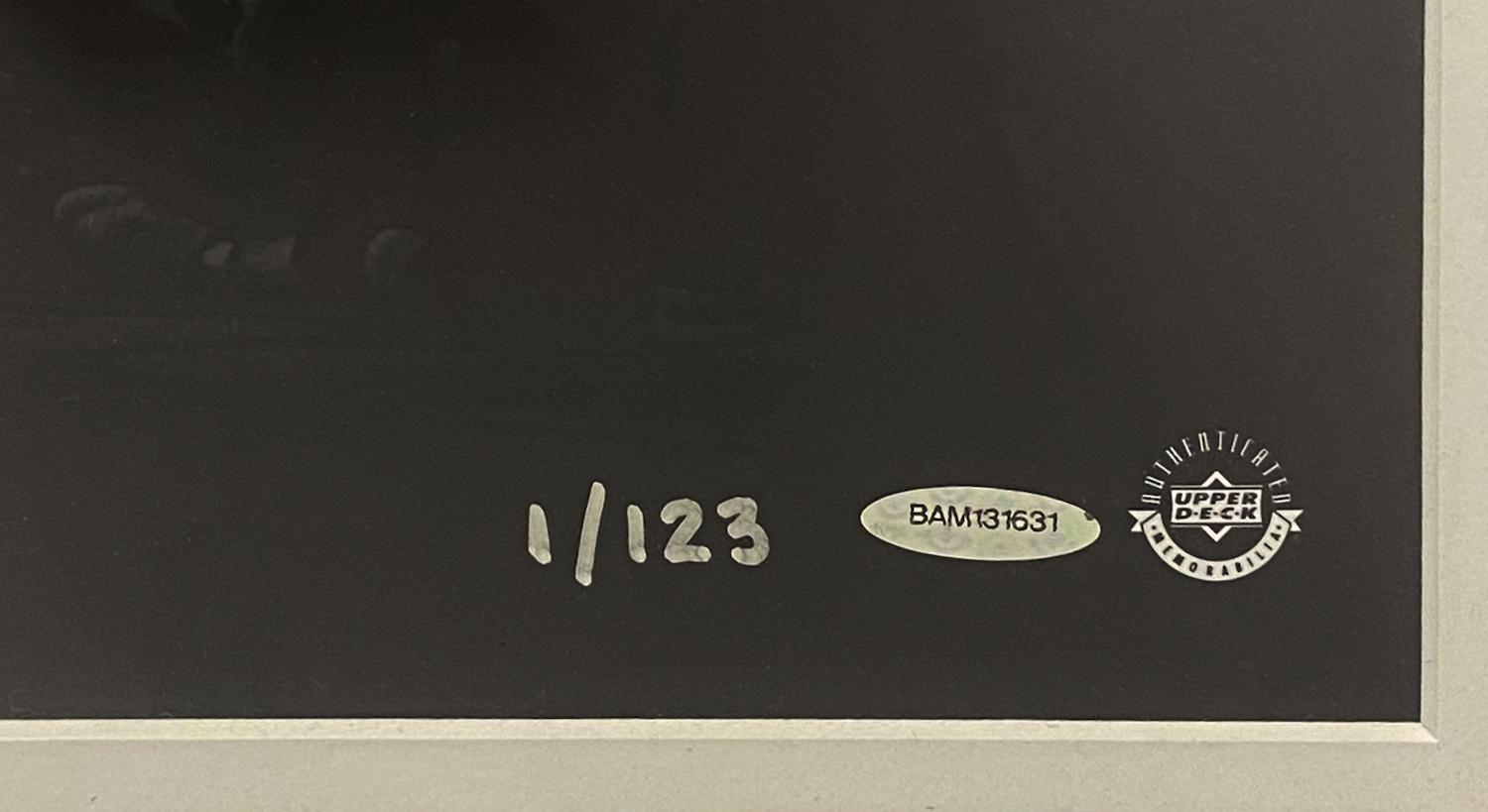 Michael Jordan Signed "Kiss Rim 180" LE Custom Framed Photo (UDA) at PristineAuction.com Michael Jordan Signed "Kiss Rim 180" LE Custom Framed Photo (UDA) at PristineAuction.com