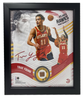 Trae Young LE Hawks Custom Framed Game-Used Basketball Piece Display (Fanatics) at PristineAuction.com