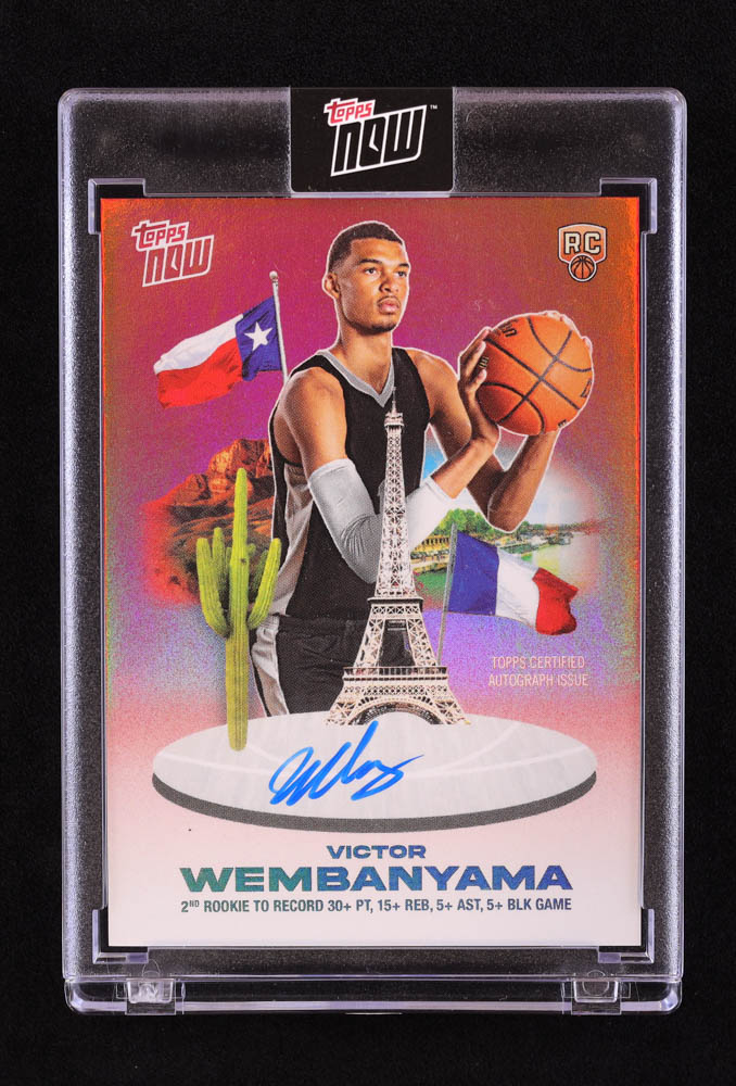 Victor Wembanyama 2023-24 Topps Now Red Autographs #VW4C RC #1/10 at PristineAuction.com Victor Wembanyama 2023-24 Topps Now Red Autographs #VW4C RC #1/10 at PristineAuction.com