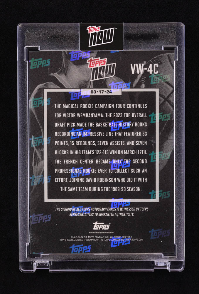 Victor Wembanyama 2023-24 Topps Now Red Autographs #VW4C RC #1/10 at PristineAuction.com Victor Wembanyama 2023-24 Topps Now Red Autographs #VW4C RC #1/10 at PristineAuction.com